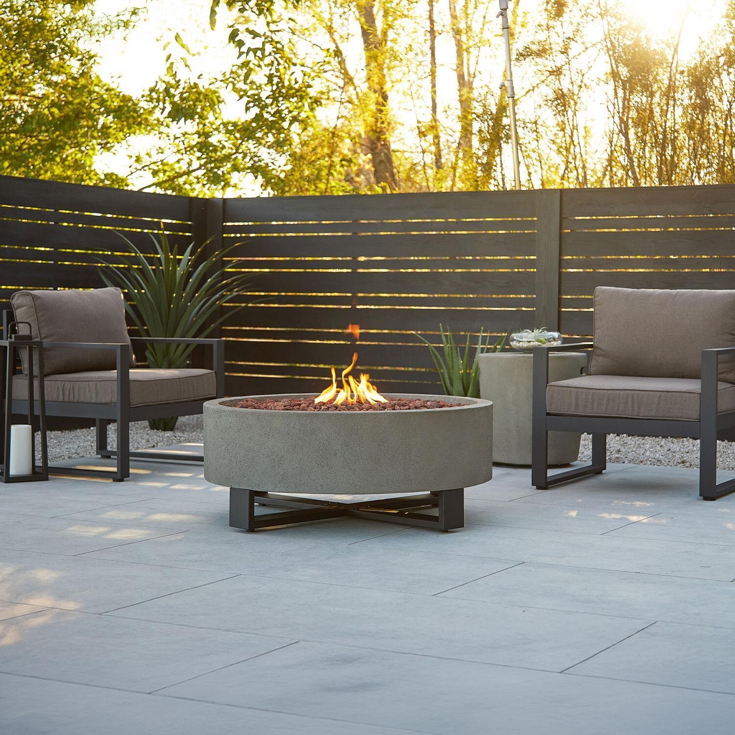 Harborwood 4 Pc Aluminum Fire Pit Seating in Glacier Gray by Lakeview Outdoor Designs - Lifestyle thumbnail