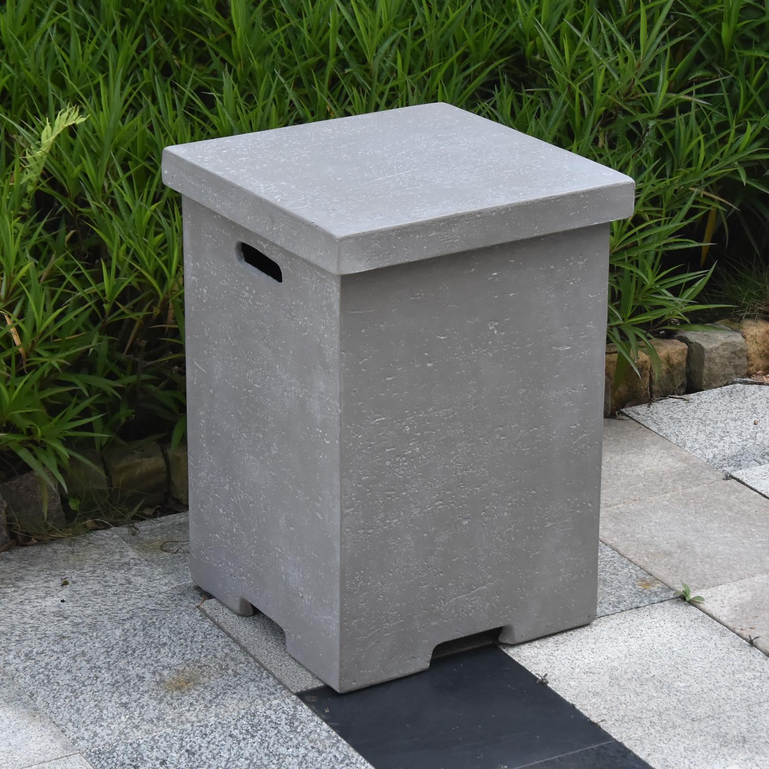Elementi ONB01-105LG Light Gray Square Tank Cover W/ Removable Lid - Top View thumbnail