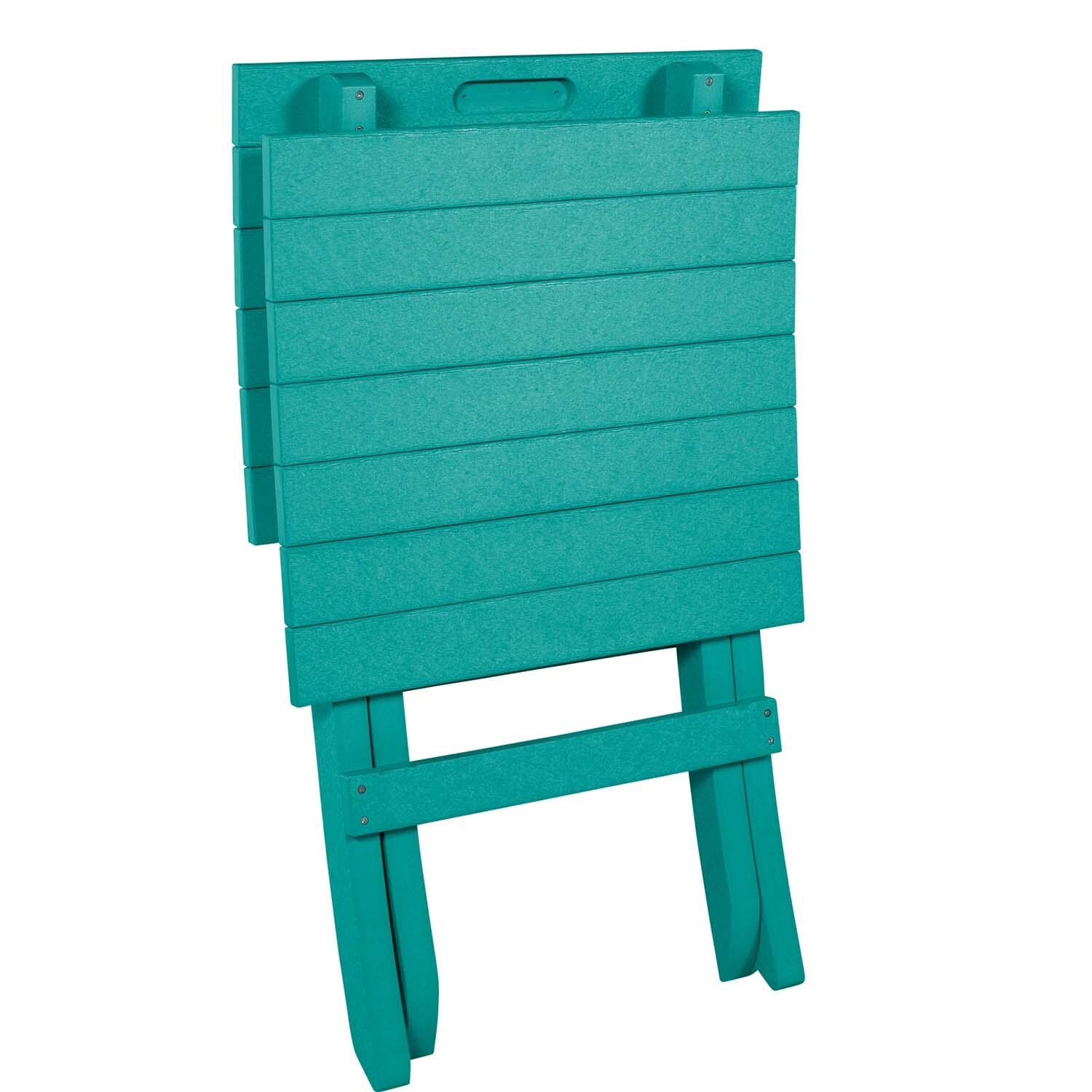 Hazel Cove Recycled Plastic Folding & Stacking Dining Side Chair in Seaglass Blue by Lakeview Outdoor Designs - Folded - White Background thumbnail