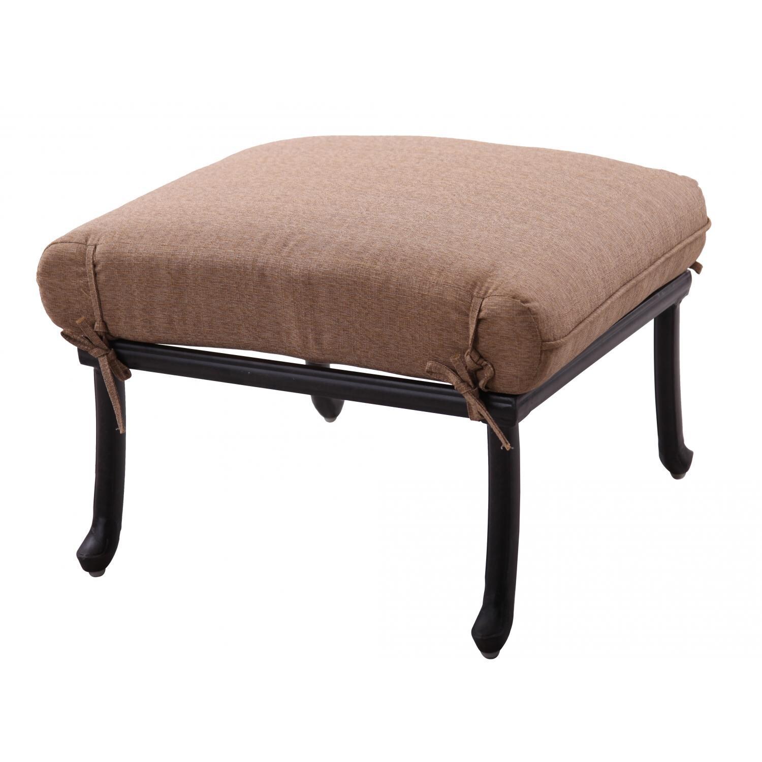 Sedona Cast Aluminum Ottoman in Mocha/Sesame by Darlee