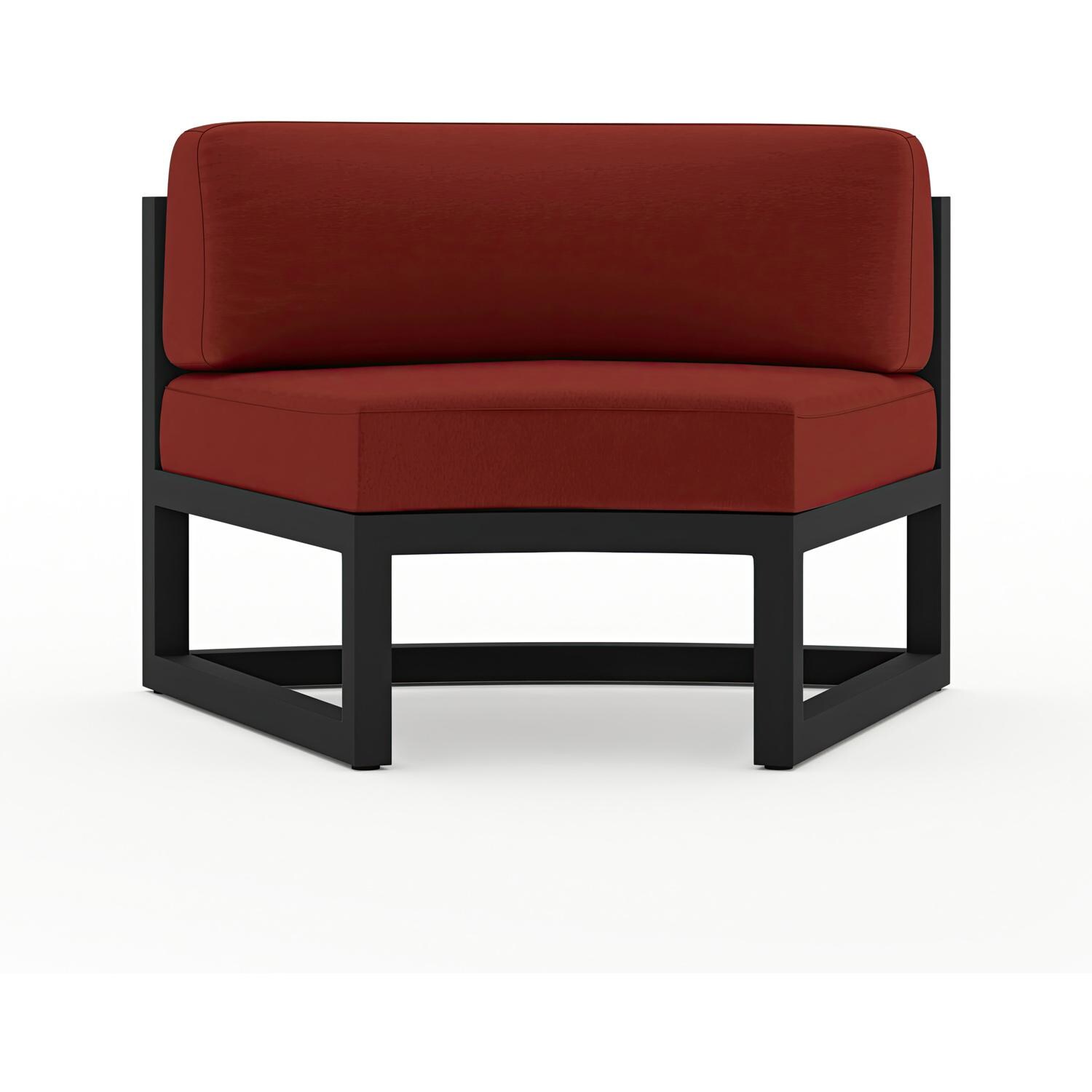 Misty Cove Aluminum Curve Seat - Set of 2 in Black/Canvas Henna by Lakeview Outdoor Designs