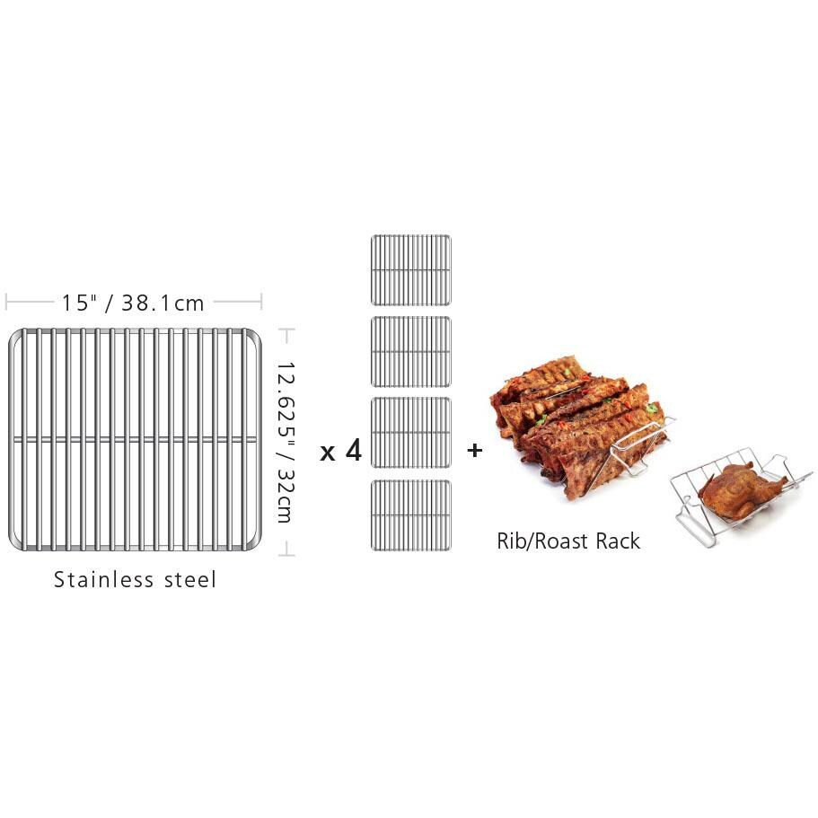 Broil King 28-Inch Smoke Vertical Propane Gas Smoker - Diagram of Racks & Accessories thumbnail