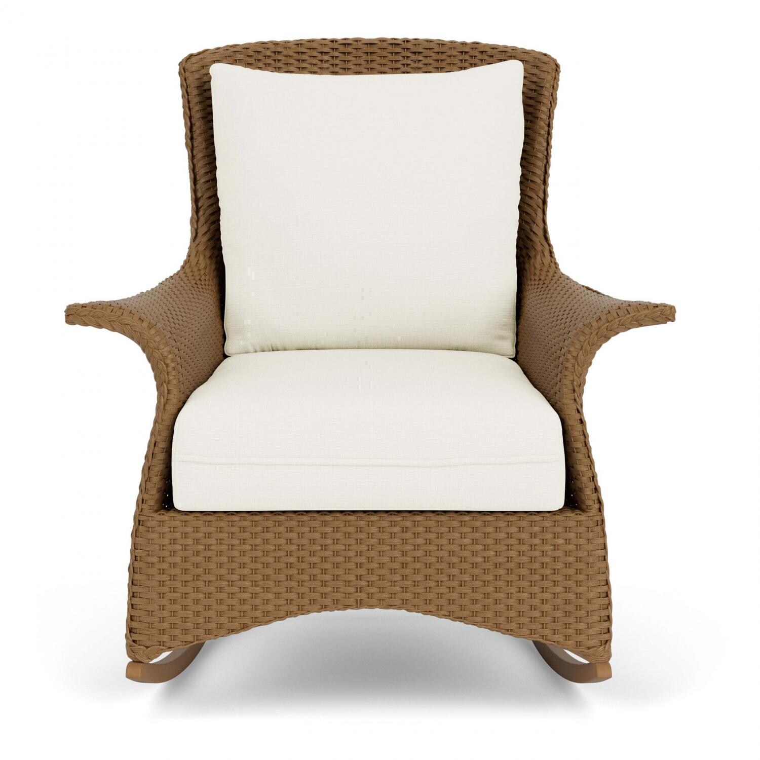 Lloyd Flanders Mandalay Lounge Rocker in Hickory Finish with Sailcloth Salt fabric thumbnail