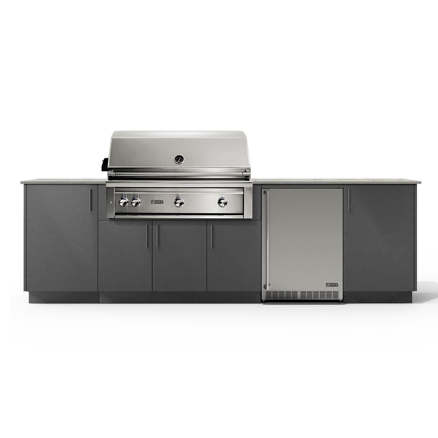 Urban Bonfire B-Horizon-42-Lynx-Keon-Anthracite Horizon 42 Outdoor Kitchen w/ Lynx Propane Grill, Refrigerator, Keon Countertop & Anthracite Finish thumbnail