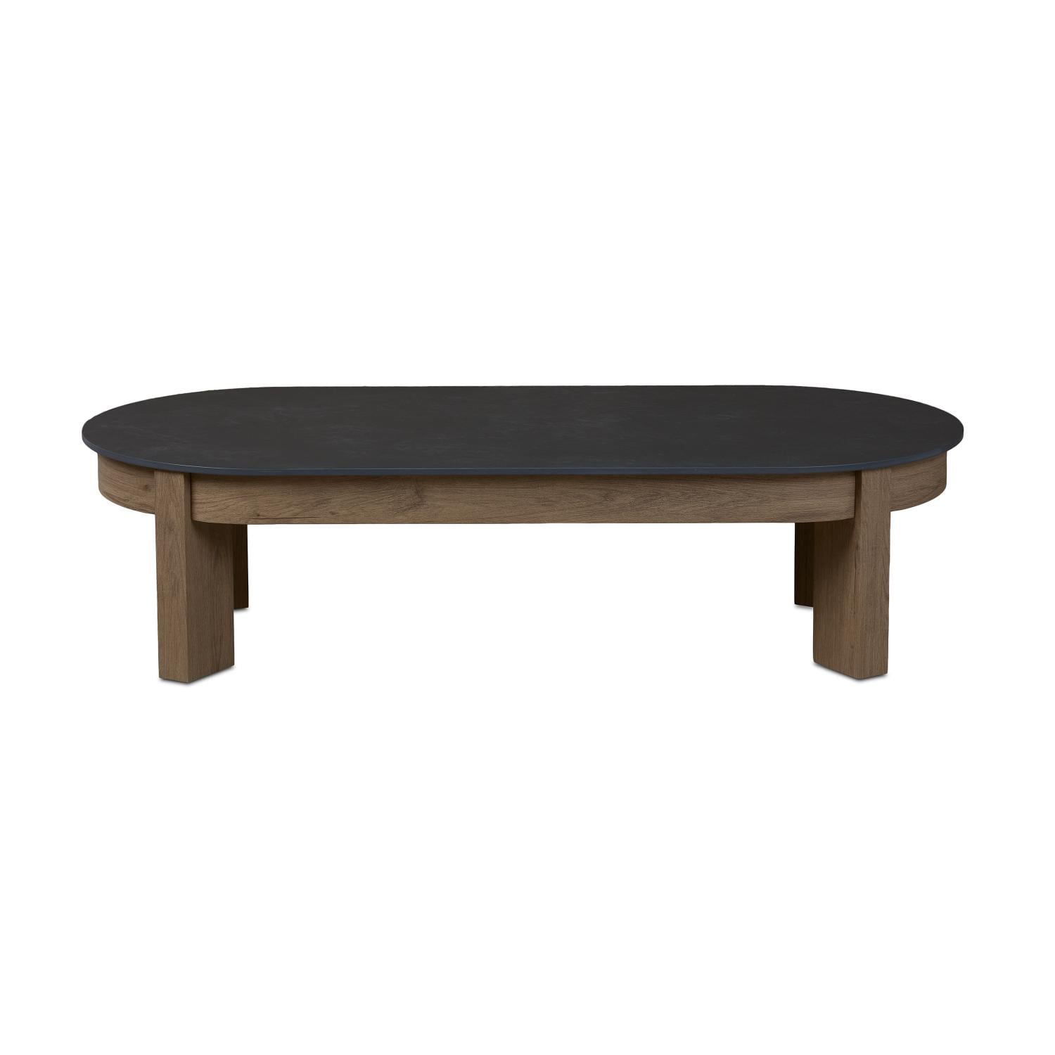 Heritage 25-in Aluminum Coffee Table in Beechwood by Lakeview Outdoor Designs - Side View - White Background thumbnail
