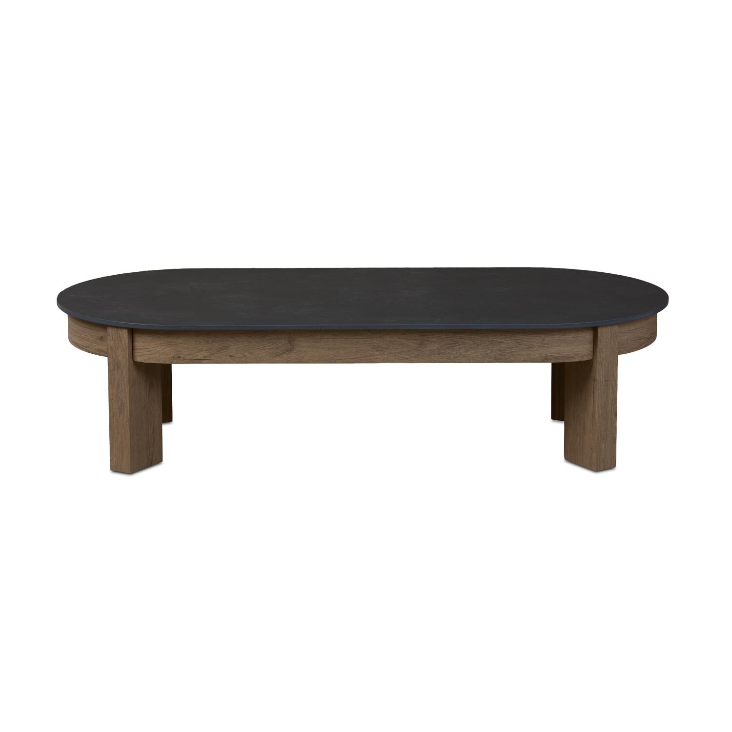 Heritage 25-in Aluminum Coffee Table in Beechwood by Lakeview Outdoor Designs - Side View - White Background thumbnail