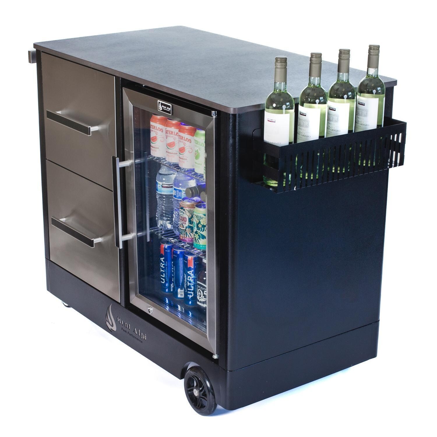 Mont Alpi MAPCL Large Outdoor Prep Center / Bar Cart - Side View - White Background thumbnail