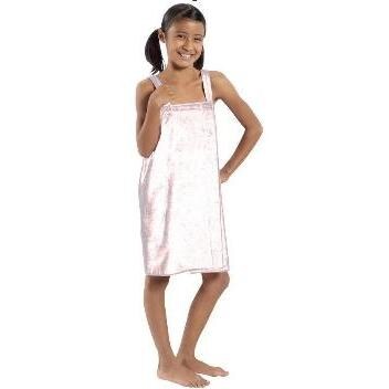Terry Town Girls Terry Velour Body Wrap Towel Small - White