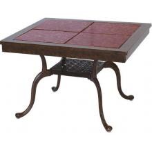 Darlee Series 77 Cast Aluminum Patio End Table With Granite Top - Mocha / Ruby Granite Tile image