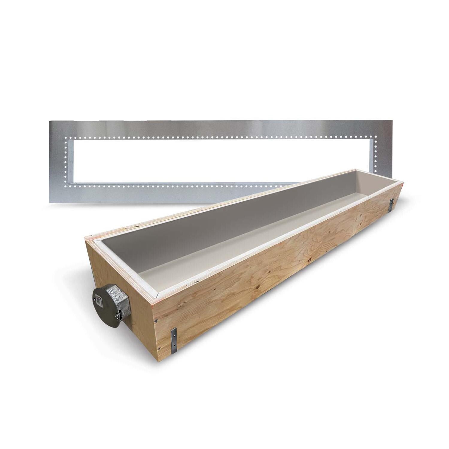 Eurofase 61-in Flush Mount & Fire Rated Box Bundle - Stainless Steel - White Background thumbnail