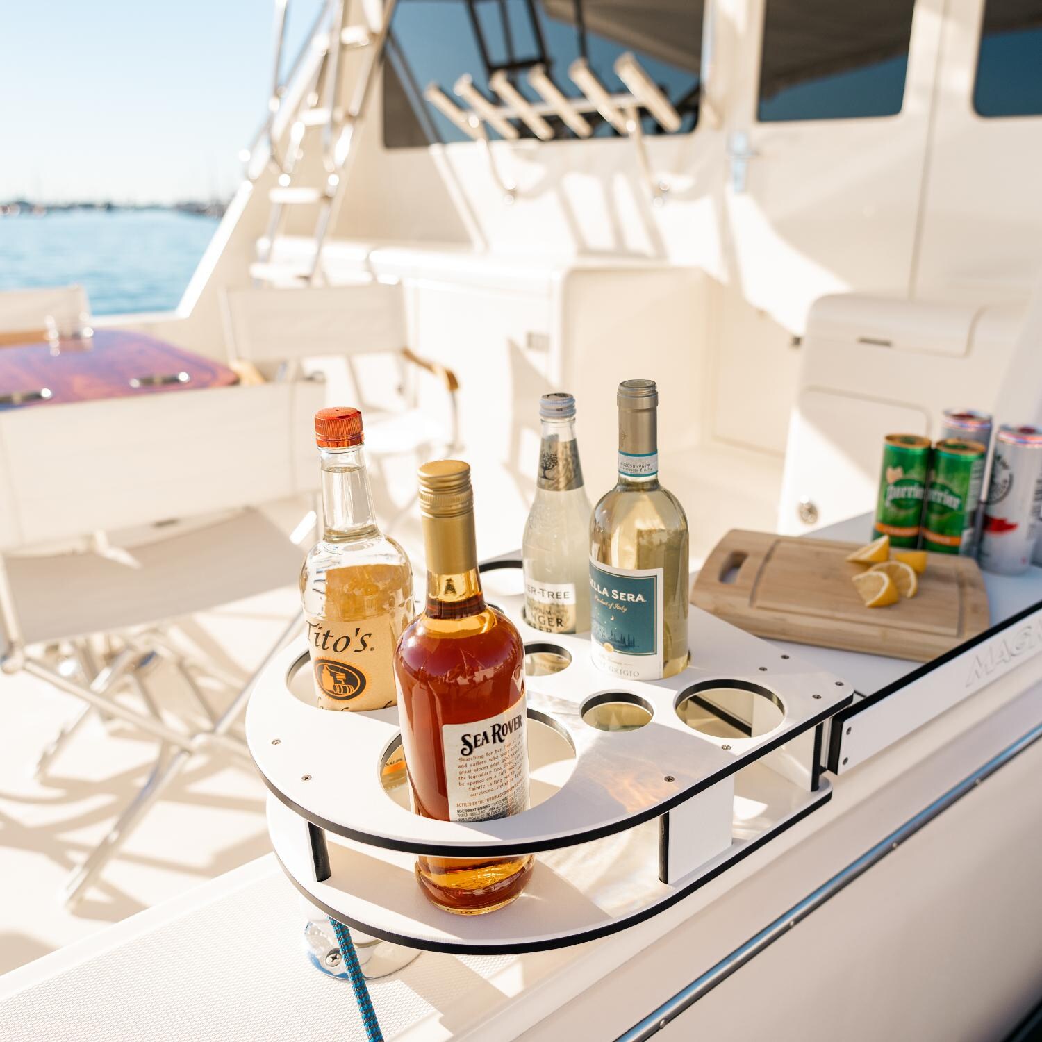 Magma T10-534 Semi-Circle Party Side Caddy - In Use (Fillet Table & Mount Not Included) thumbnail