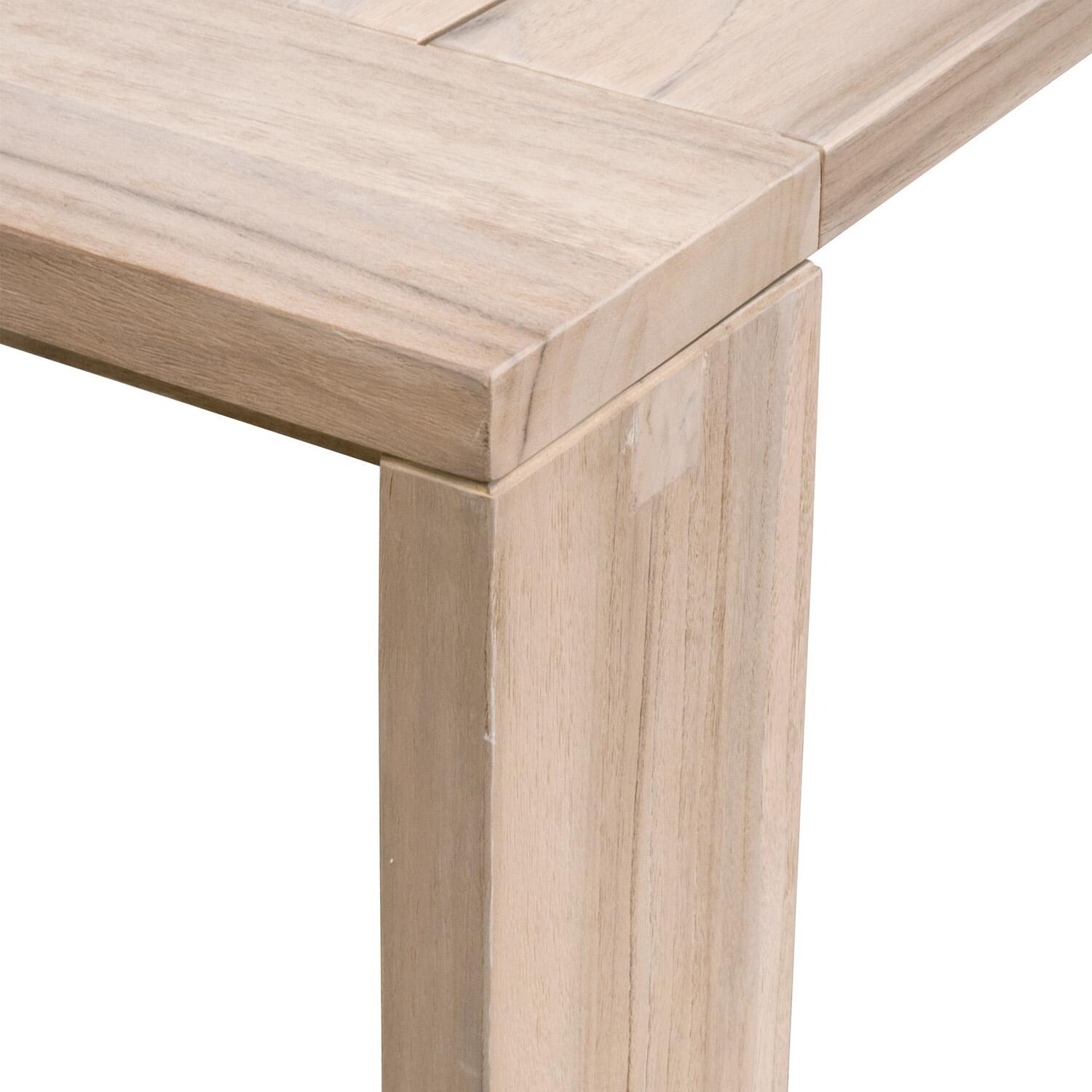 94 1/4 Inch Gray Teak Dining Table By Lakeview - Corner Detail thumbnail