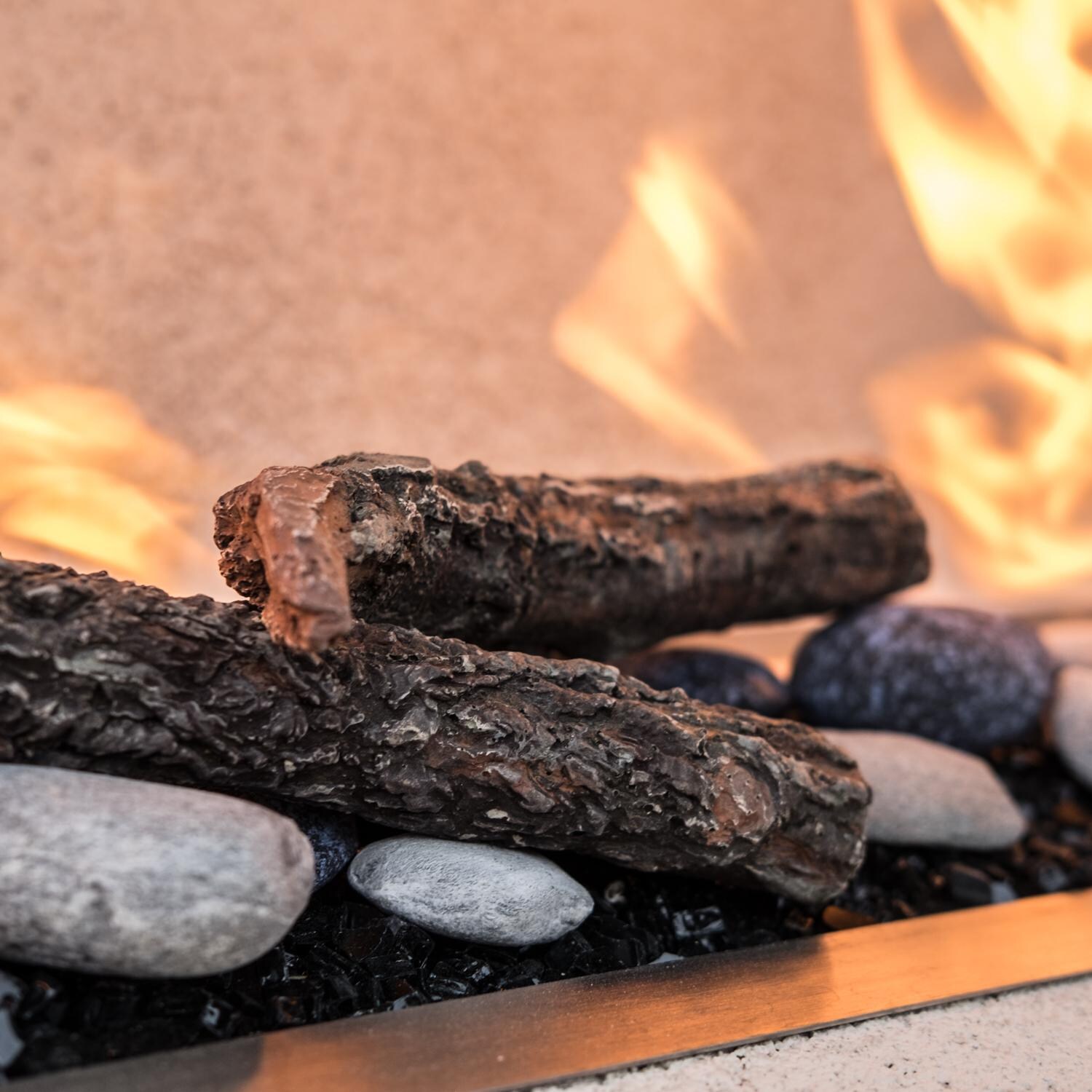 Enhance A Fire - BRKCT-CP - Central Park Burncrete Twigs - Closeup With Mixed Media Lit thumbnail