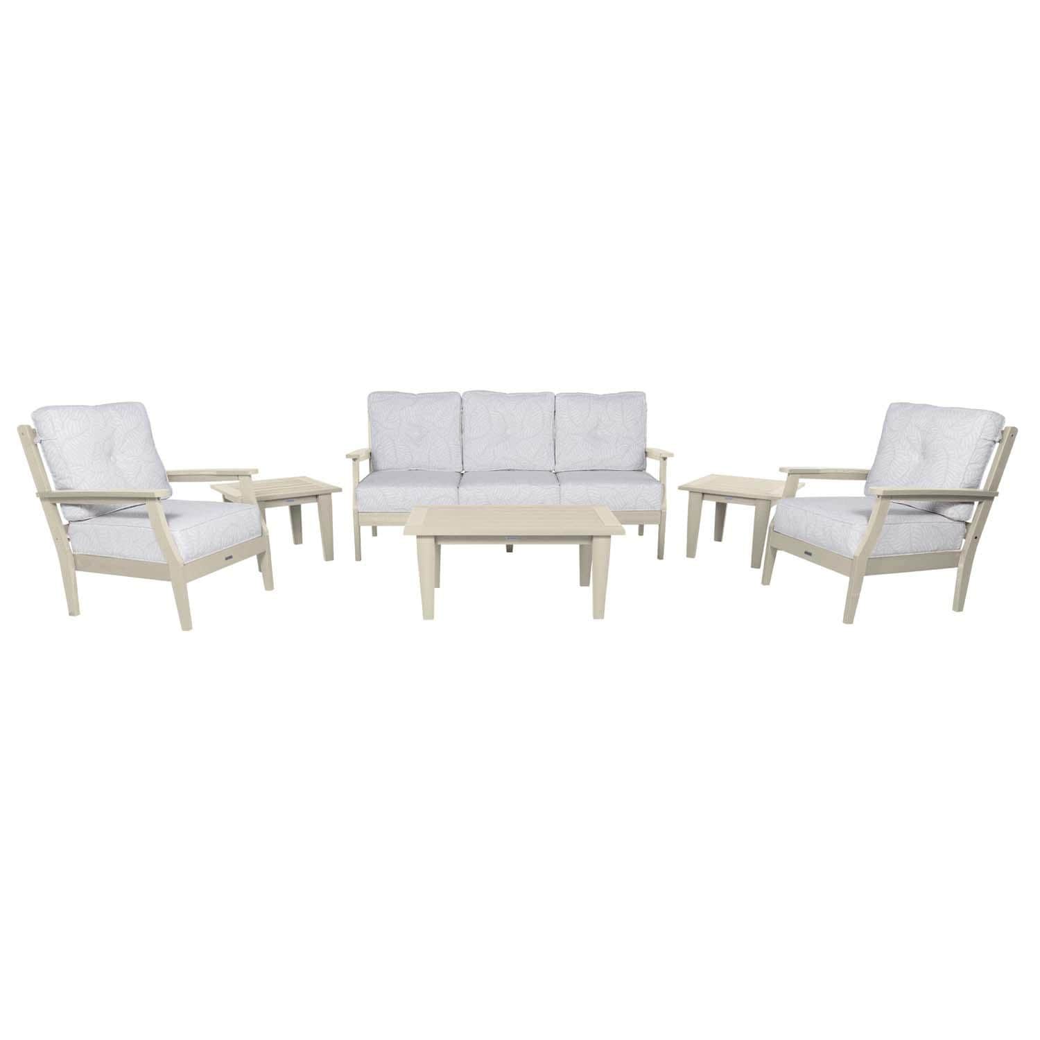 Blushing Bay 6 Pc Recycled Plastic Seating Set w/ Sofa in Lively Parchment/Whitewash by Lakeview Outdoor Designs - White Background thumbnail