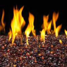 Peterson Real Fyre 18-Inch Deep Amber Indoor/Outdoor See-Thru Fire Gem Set With Vented Natural Gas Stainless G45 Burner - Match Light image