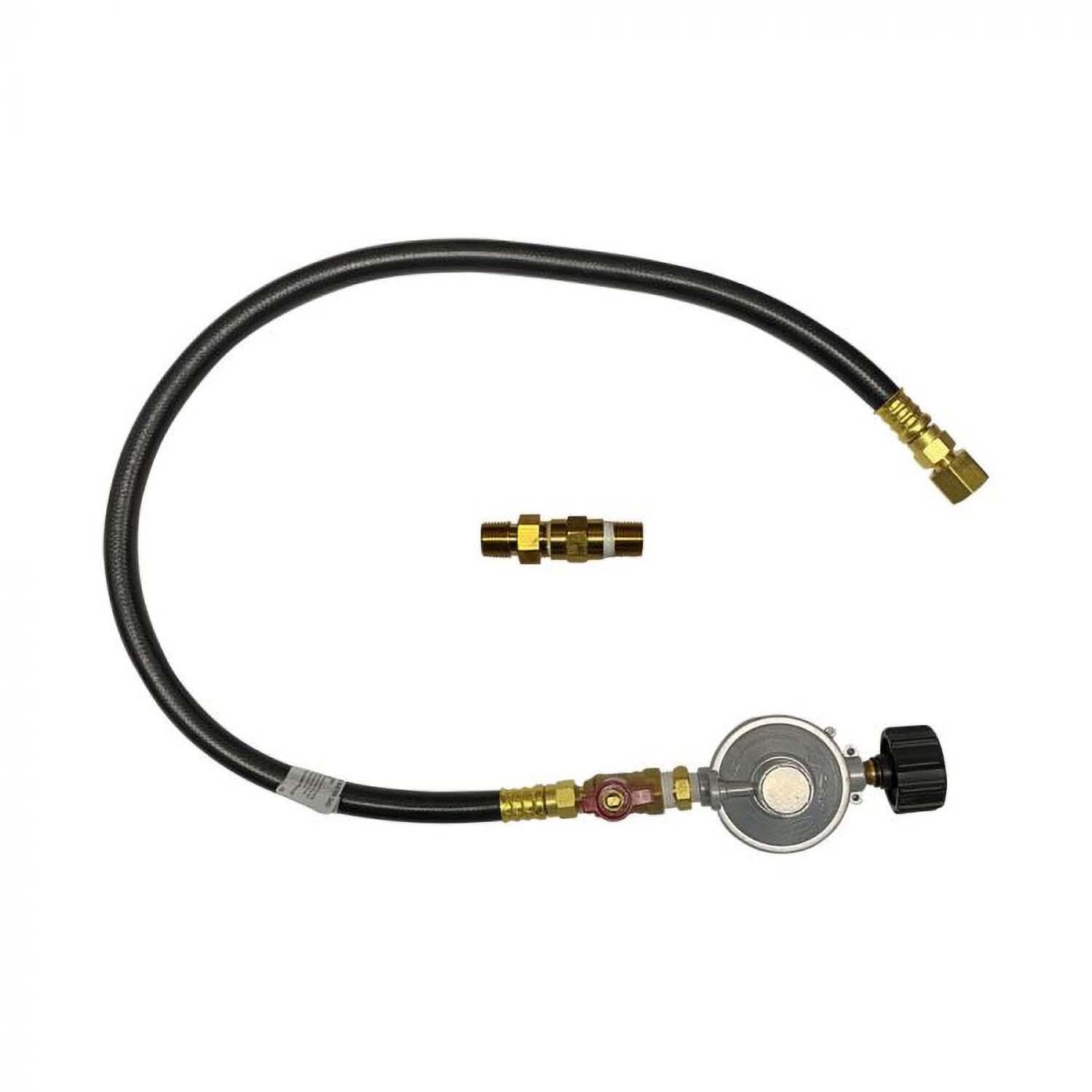 BBQGuys Signature 36 X 12 Inch Stainless Steel Rectangular Drop-In Pan with Match Light Kit - Propane - Hose - White Background thumbnail