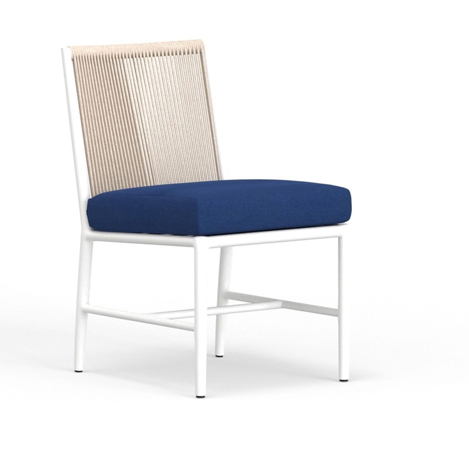 Sabbia Aluminum Armless Dining Chair in Echo Midnight w/ No Welt by Sunset West - Display - White Background thumbnail