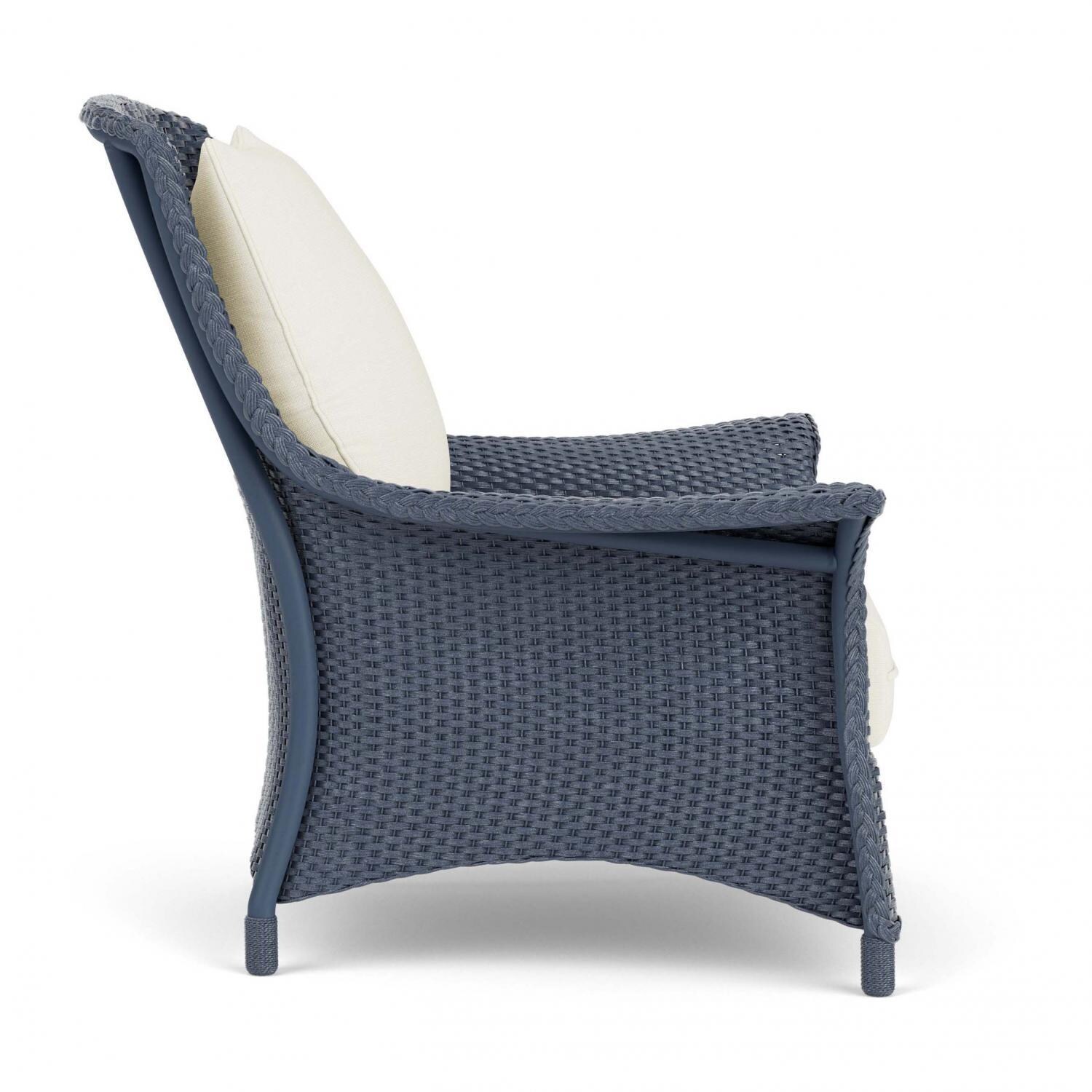 Lloyd Flanders Mandalay Lounge Chair in Denim Blue Finish with Sailcloth Salt Fabric - Side thumbnail