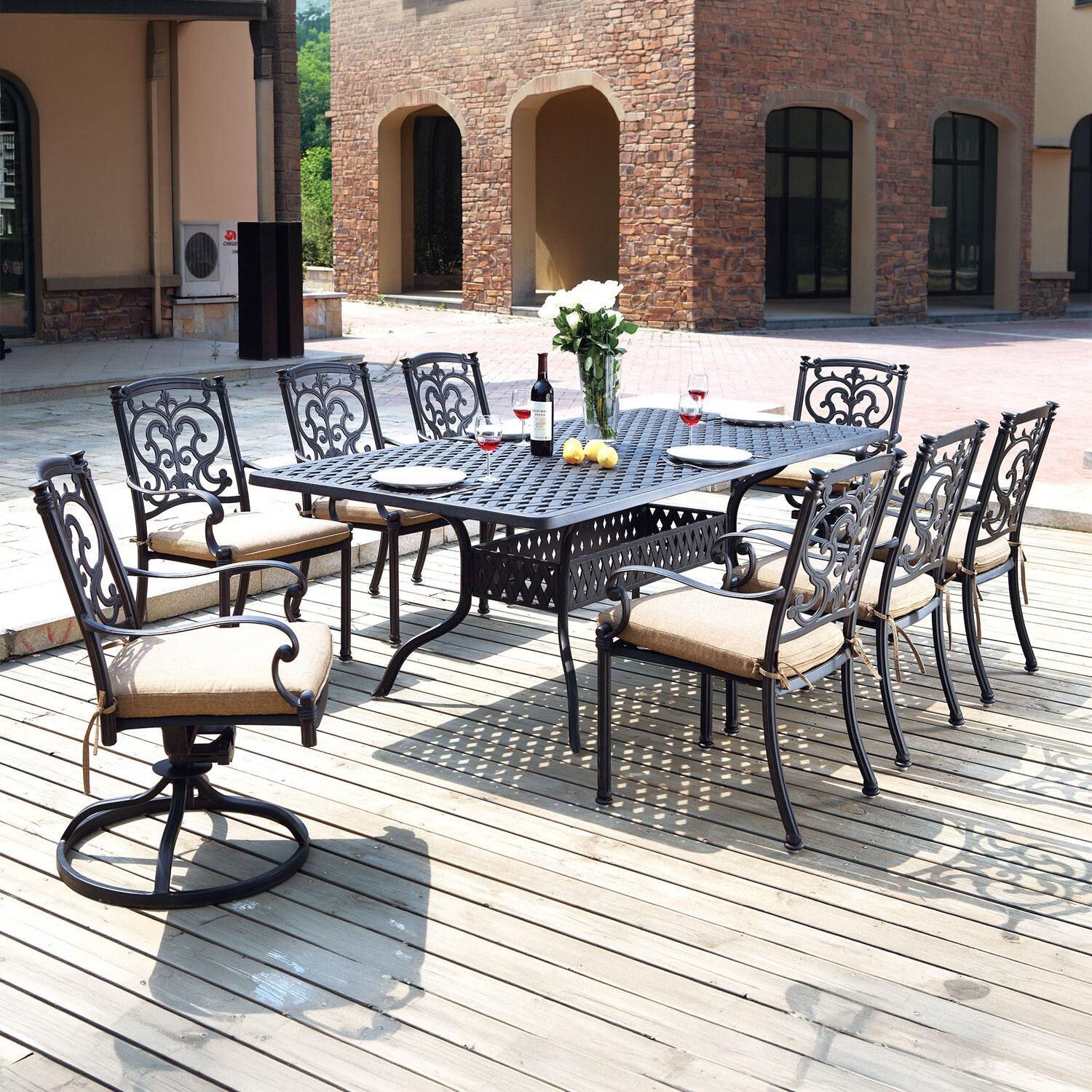 Darlee Santa Barbara 8-Person Patio Dining Set - Antique Bronze thumbnail