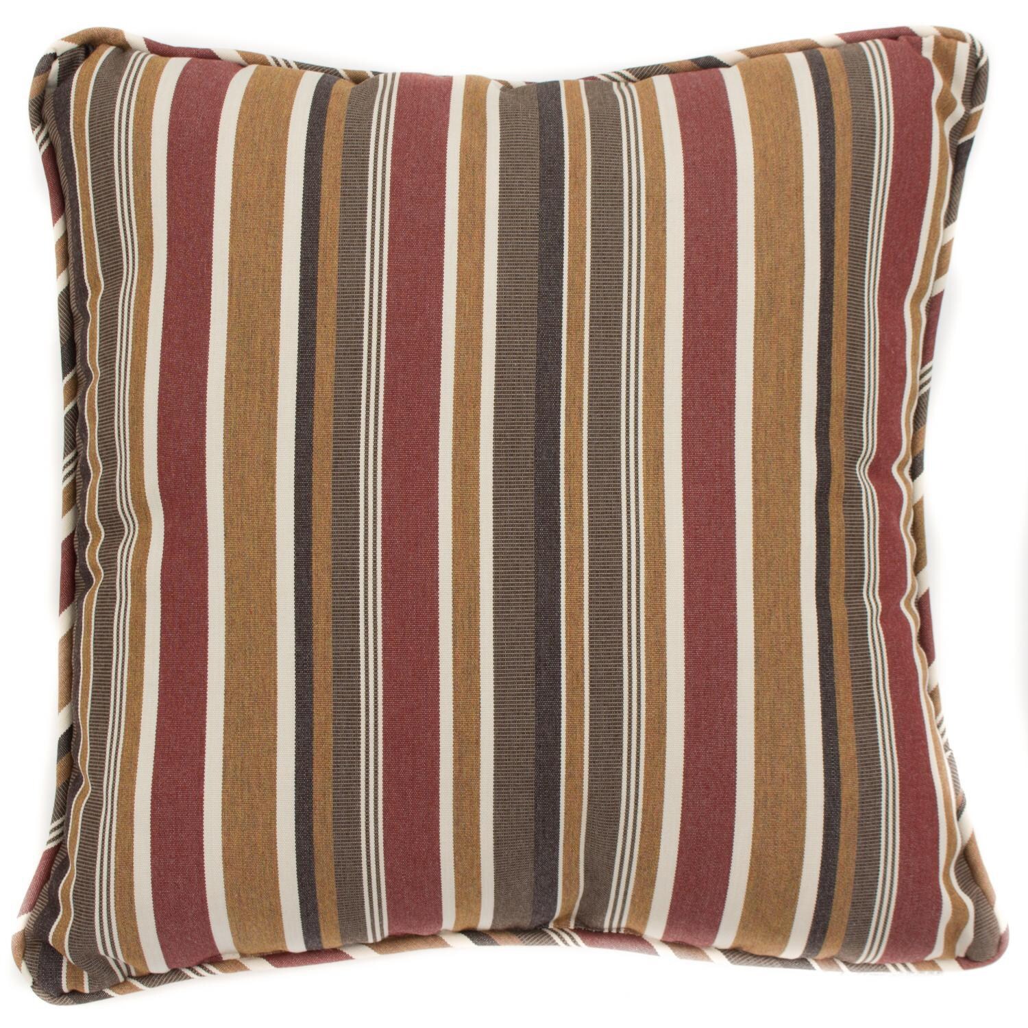 Sunbrella Brannon Redwood Outdoor Throw Pillow W/ Piping By BBQGuys Signature - 18 X 18