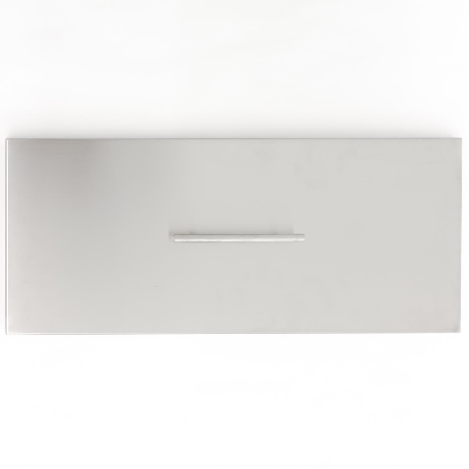 BBQGuys Signature Series 21-Inch Rectangular Pan Cover - Stainless Steel - Top View thumbnail