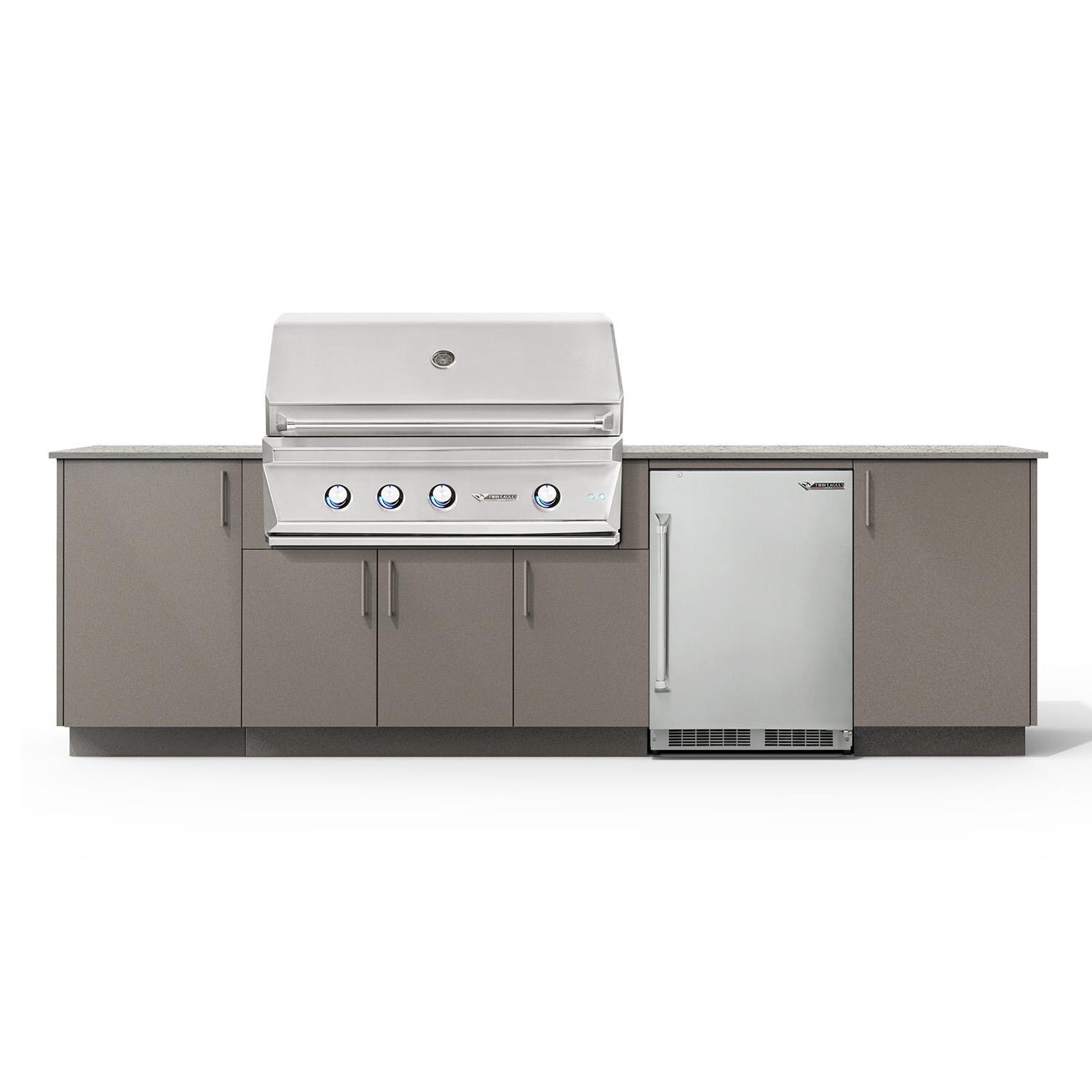 Urban Bonfire B-Horizon-42-TwinEagles-Keon-Clay Horizon 42 Outdoor Kitchen w/ Twin Eagles Propane Grill, Refrigerator, Keon Countertop & Clay Finish thumbnail