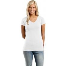 District Junior Ladies Perfect Fit 1x1 V-Neck T-Shirt Large - Bright White image