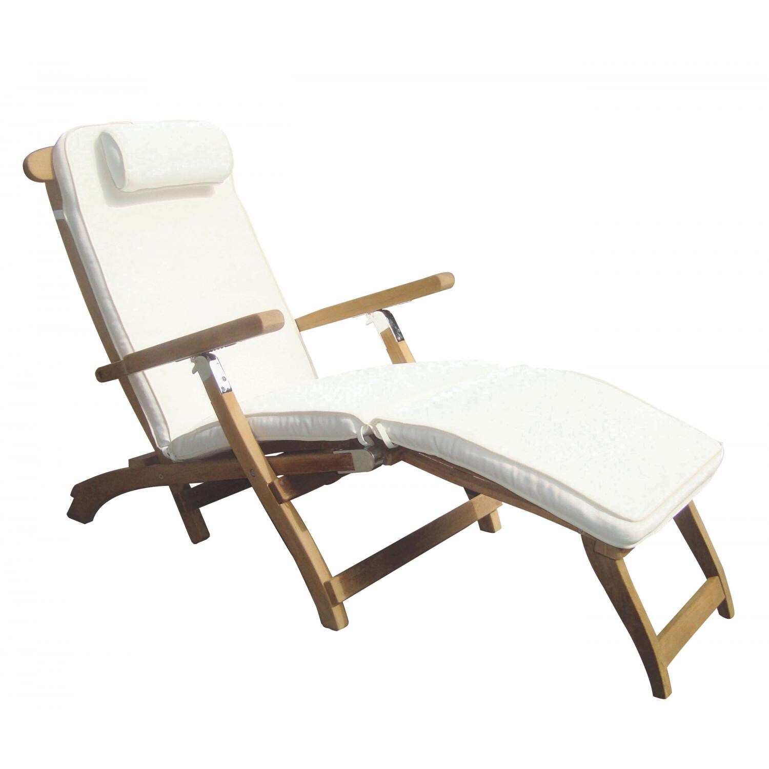 Royal Teak Collection Steamer Teak Patio Chaise Lounge thumbnail