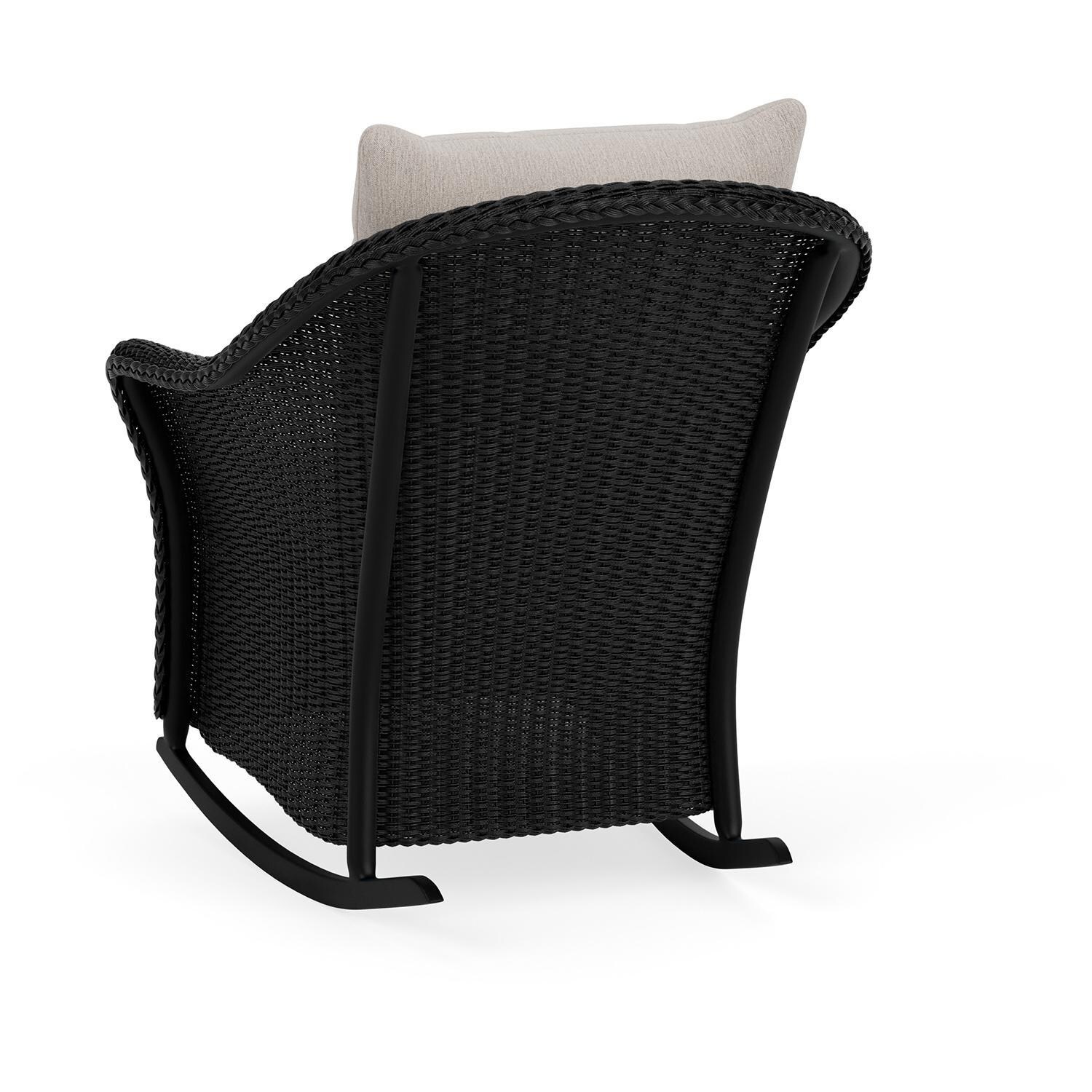 Lloyd Flanders Weekend Retreat Lounge Rocker in Ebony Finish W/ Remy Cloud Fabric - Back Left thumbnail