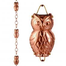 Owl 8 1/2 Ft Rain Chain By Good Directions - Pure Copper image