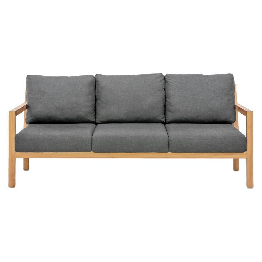 Teak + Table Monday Teak Patio Sofa in Carbon - White Background thumbnail