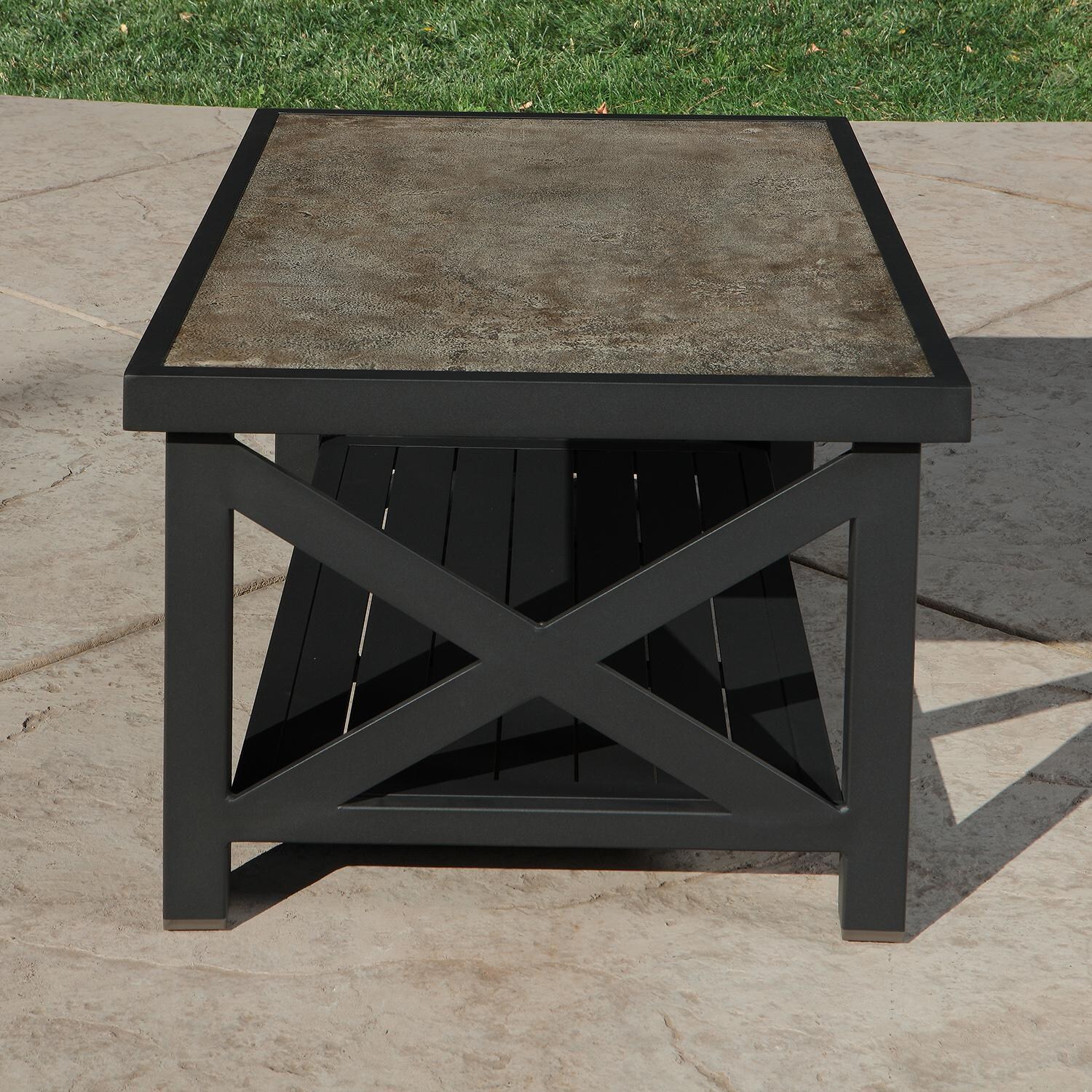 Lakeview Outdoor Designs Lake Charles 6 Piece Aluminum Patio Conversation Set - Patio Coffee Table Side thumbnail