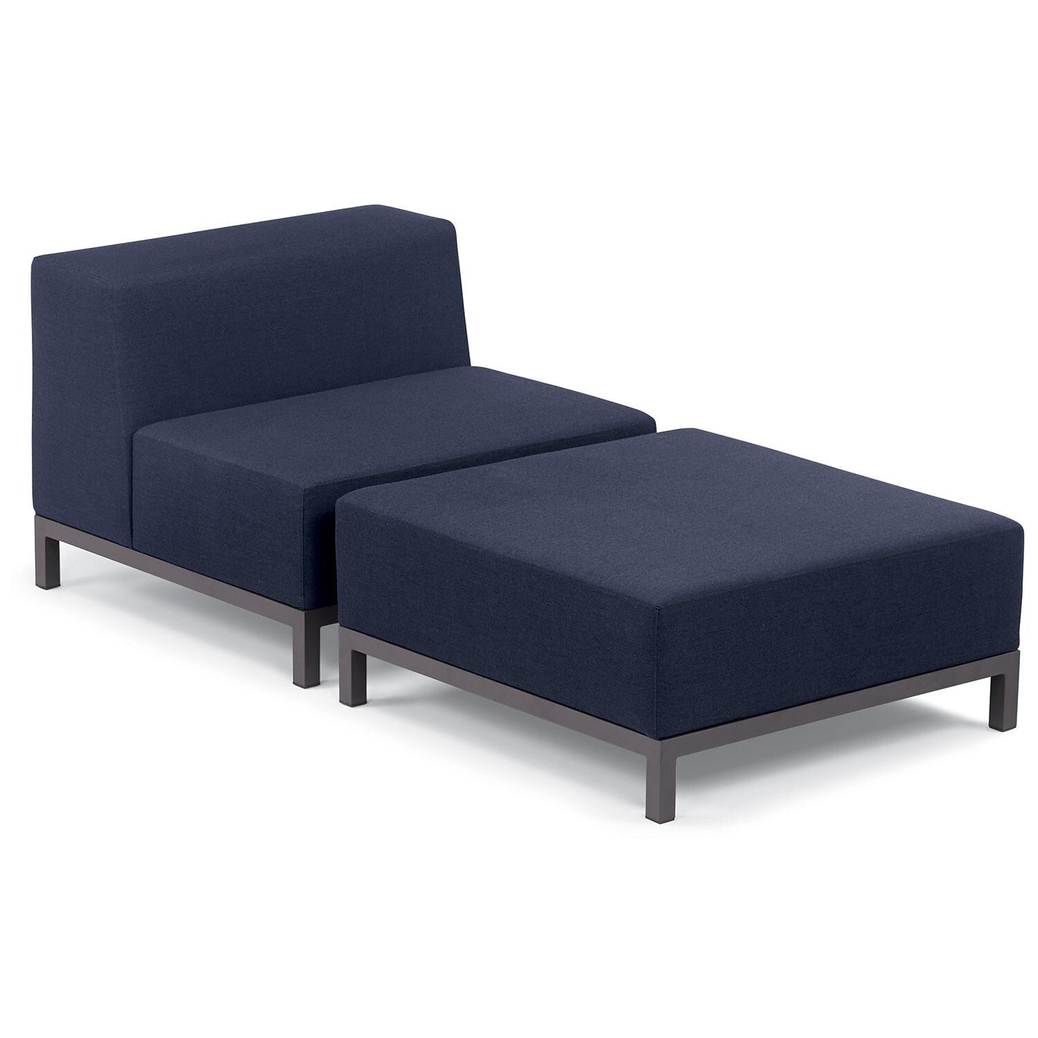 Koral 2 Pc Powder-Coated Aluminum Seating Set in Spectrum Indigo/Carbo By Oxford Garden - White Background thumbnail