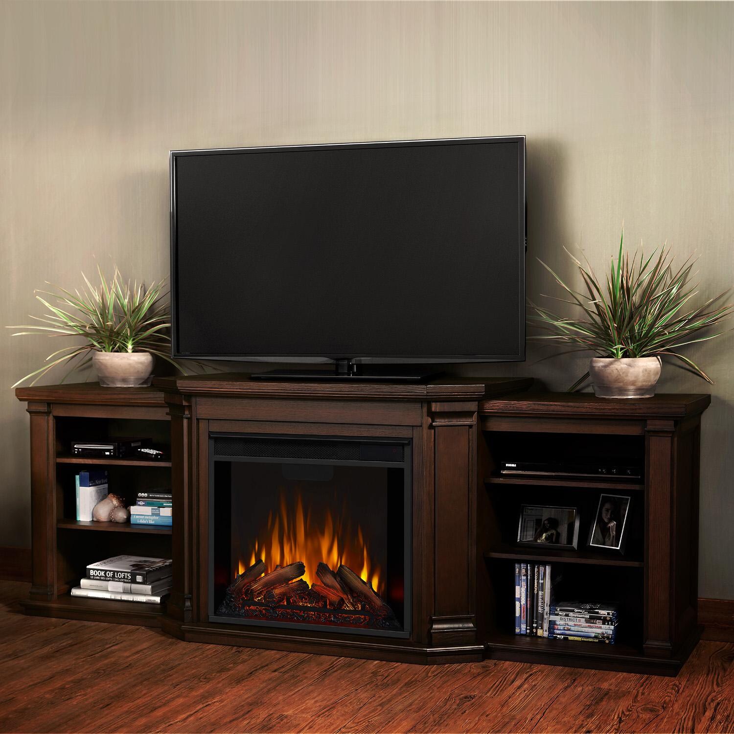Real Flame - 7930E-CO - Valmont 75-Inch Electric Fireplace Entertainment Center - Chestnut Oak -  thumbnail