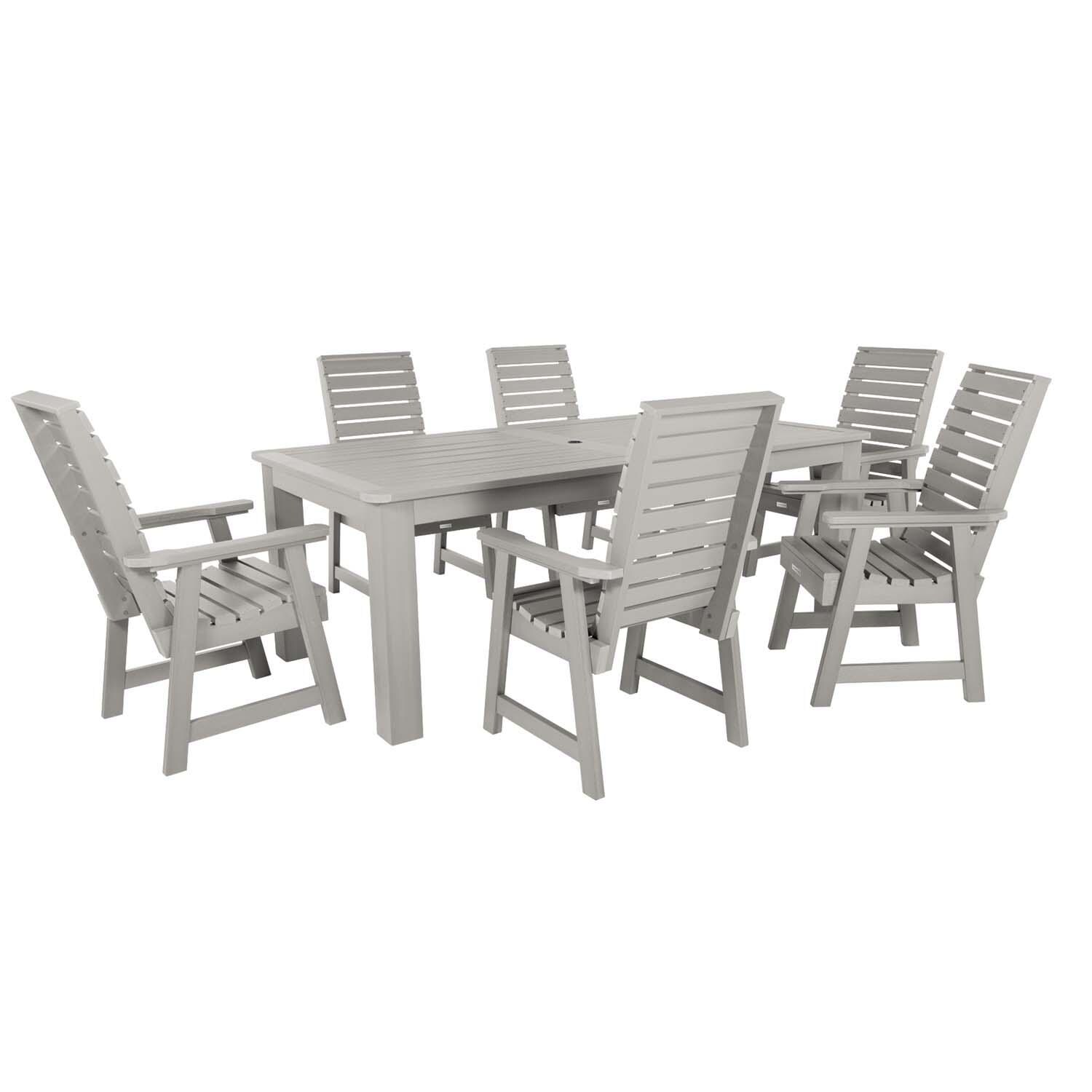 Elm Pointe 7 Pc Recycled Plastic Dining Set In Harbor Gray by Lakeview - White Background thumbnail