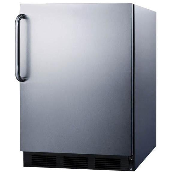 Summit 5.5 Cu. Ft. Built-In / Freestanding Refrigerator - Stainless Steel - Angle thumbnail