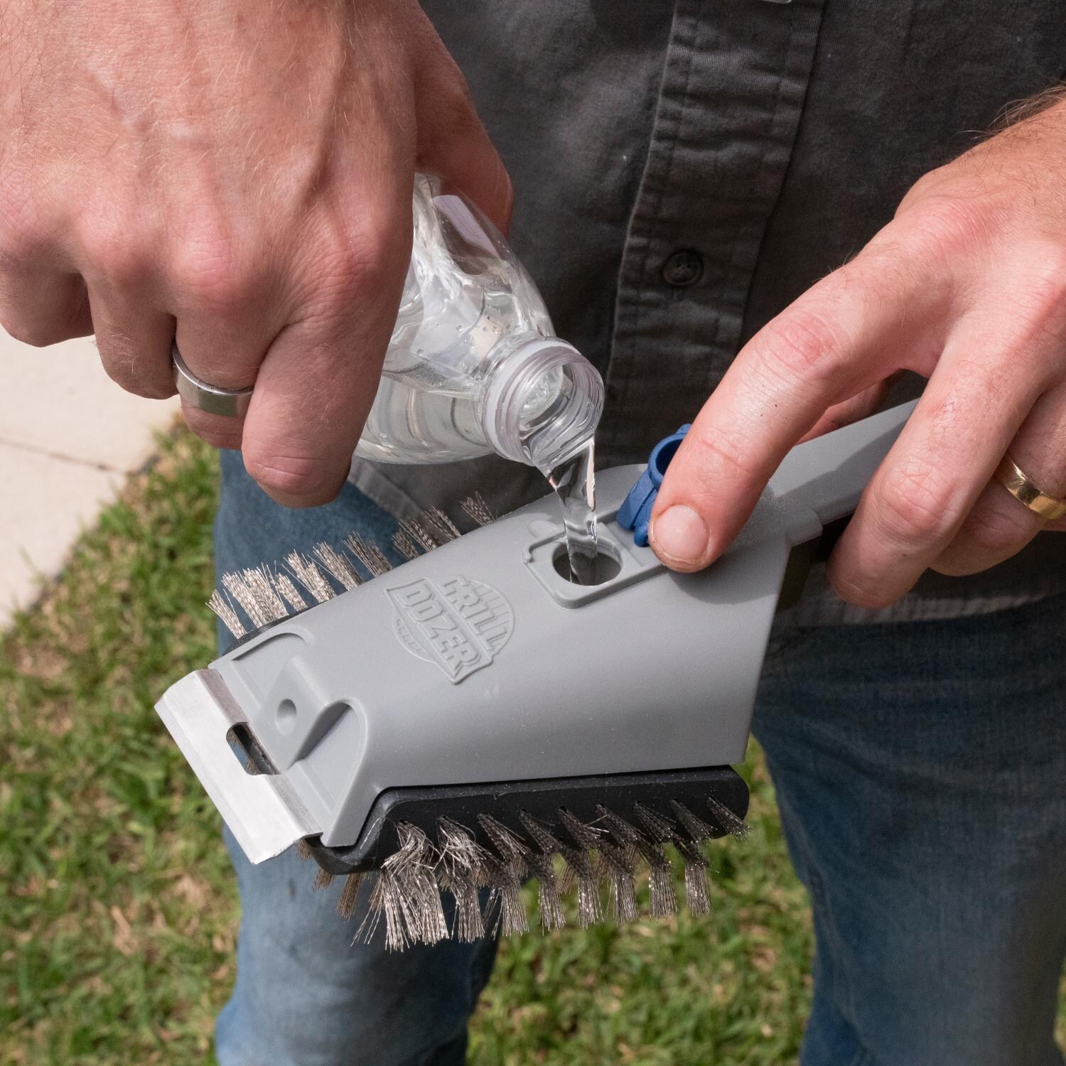 Steam Cleaning 3-Sided Grill Brush By  Grill Dozer  thumbnail