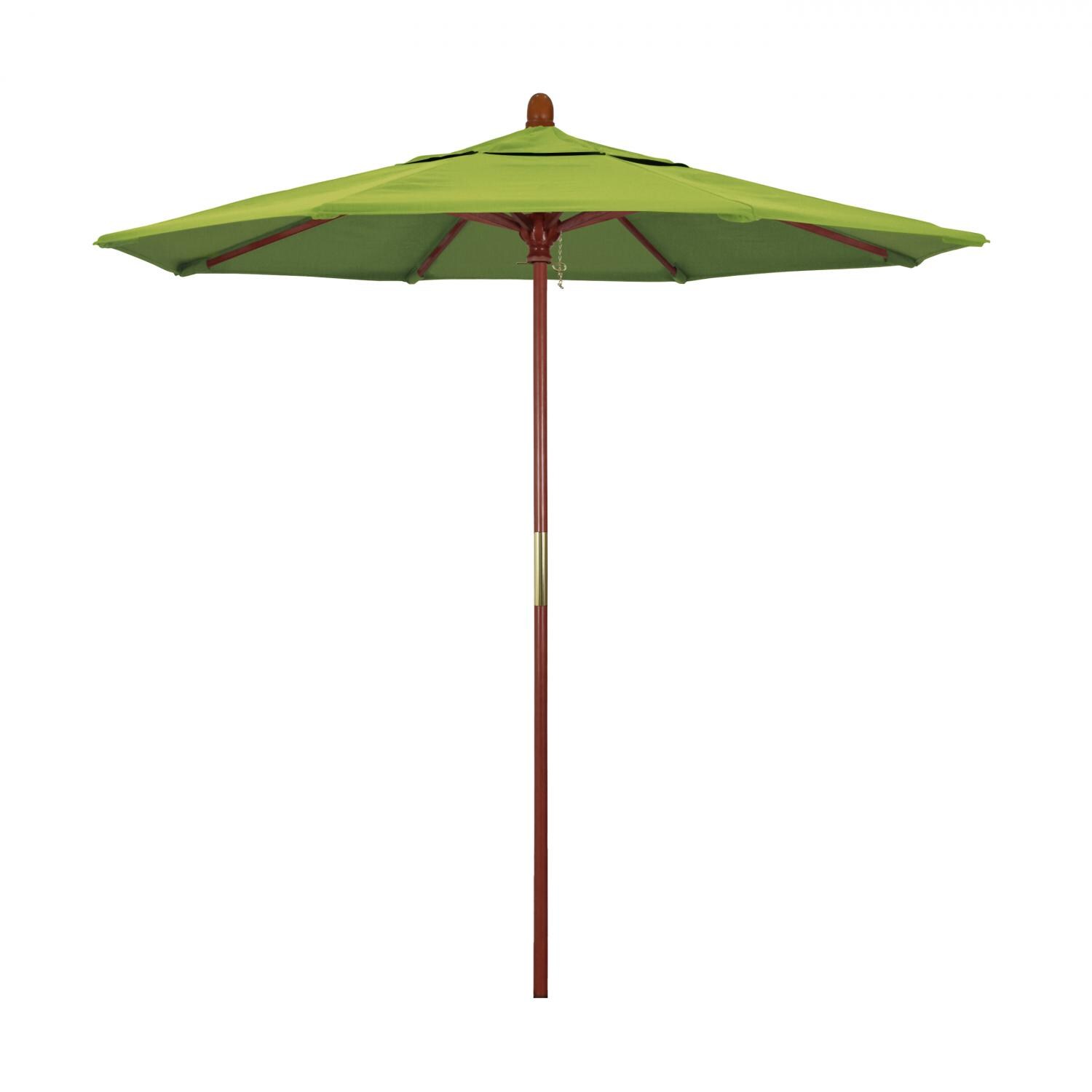 California Umbrella 7.5 Ft. Octagonal Hardwood Patio Umbrella W/ Push Lift & Hardwood Ribs - Sunbrella Canvas Macaw Canopy