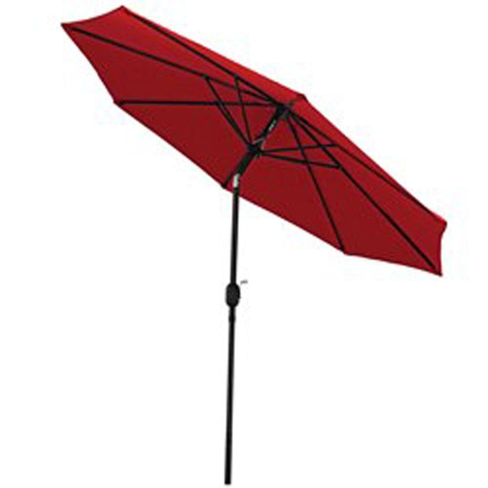 Ultimate Patio 9 Ft. Octagonal Patio Umbrella W/ Crank Lift - Red - Tilted thumbnail