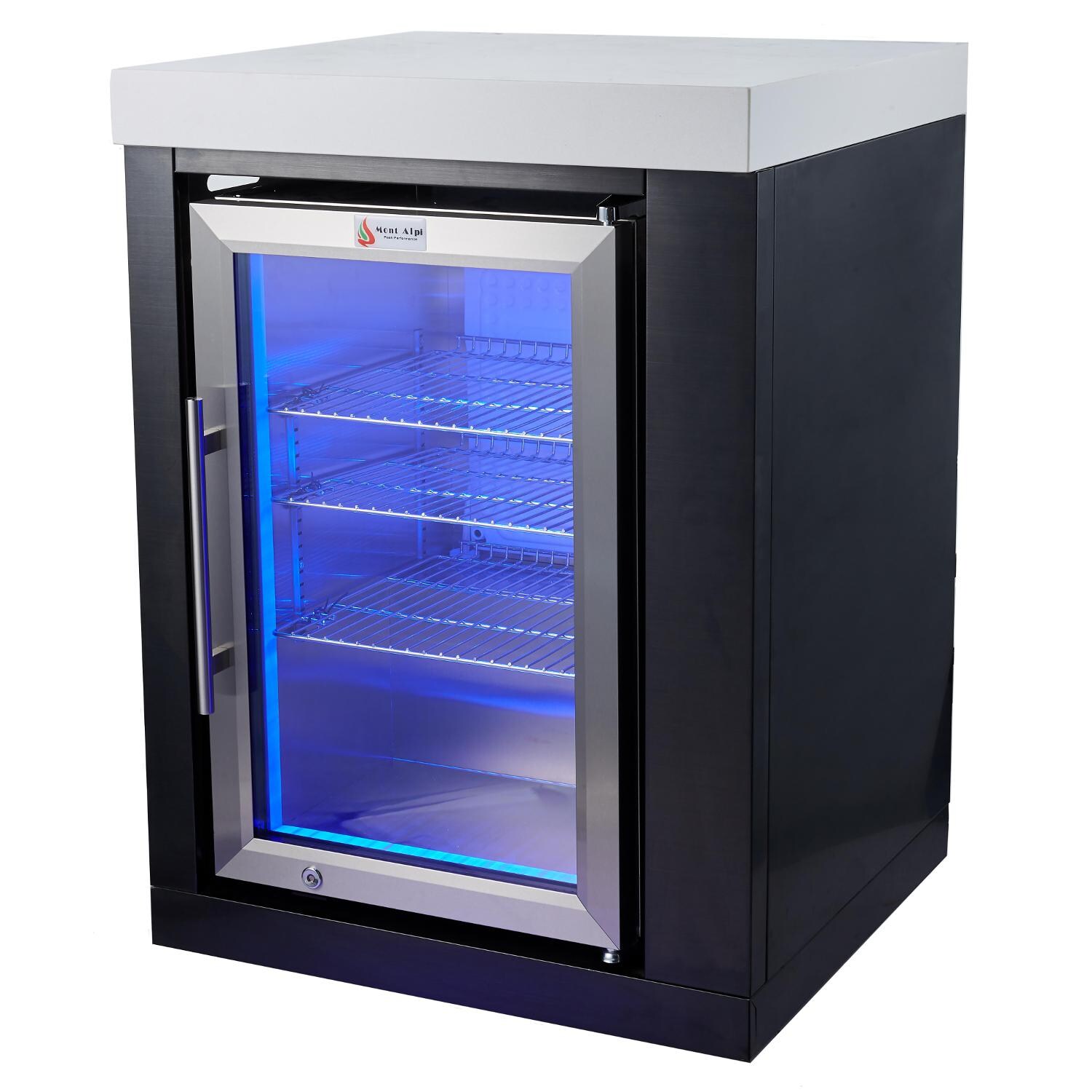Mont Alpi 2.6 Cu. Ft. Outdoor Rated Refrigerator Cabinet Module - Black Stainless Steel - MASFM-BSS image