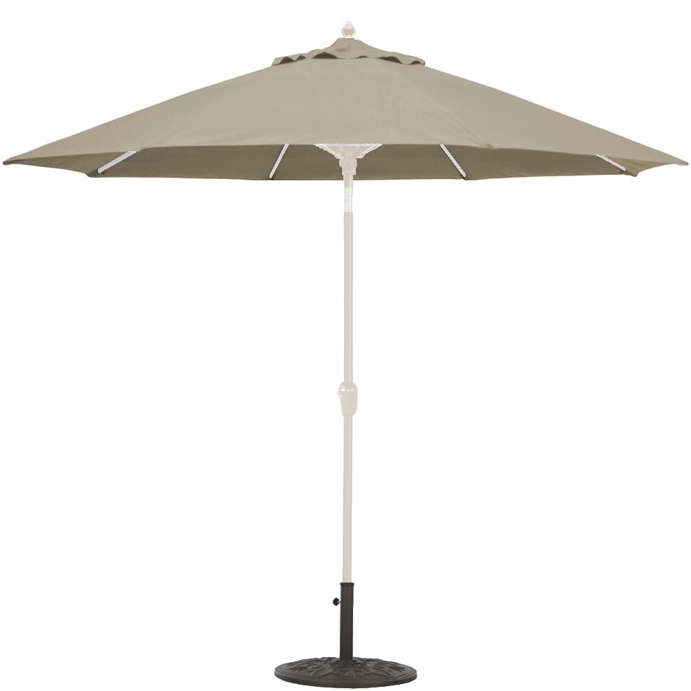 Galtech 9 Ft. Octagonal Aluminum Patio Umbrella W/ Crank Lift & Auto Tilt - White Frame W/ Camel Sunbrella Fabric (Umbrella Base Not Included) thumbnail