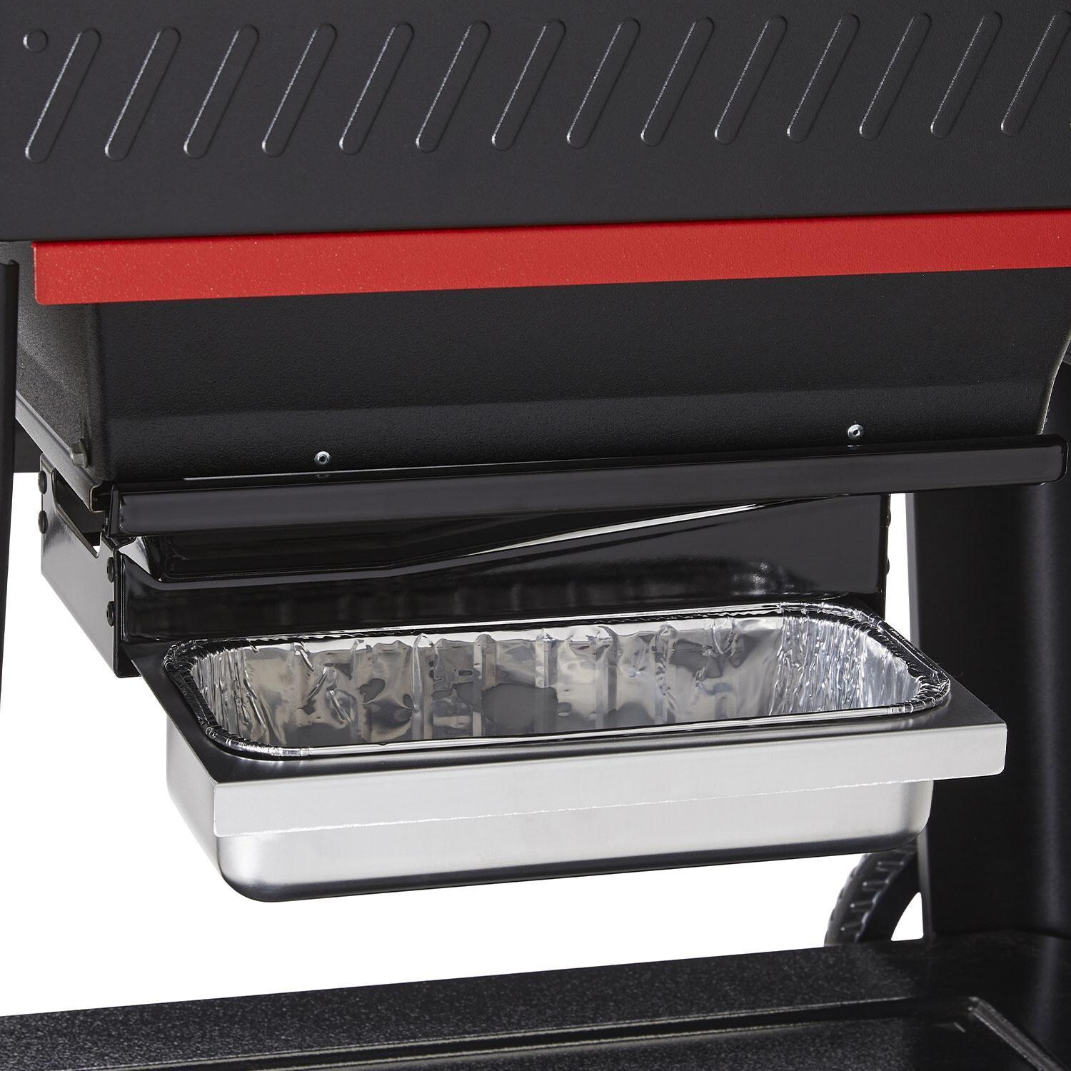 Weber 1500120 Searwood 600 Porcelain Coated Steel Pellet Grill - Grease & Drip Tray - Interior - White Background thumbnail