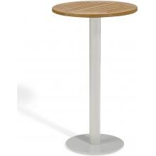 Travira 24 Inch Round Patio Bar Table W/ Tekwood Natural Top By Oxford Garden