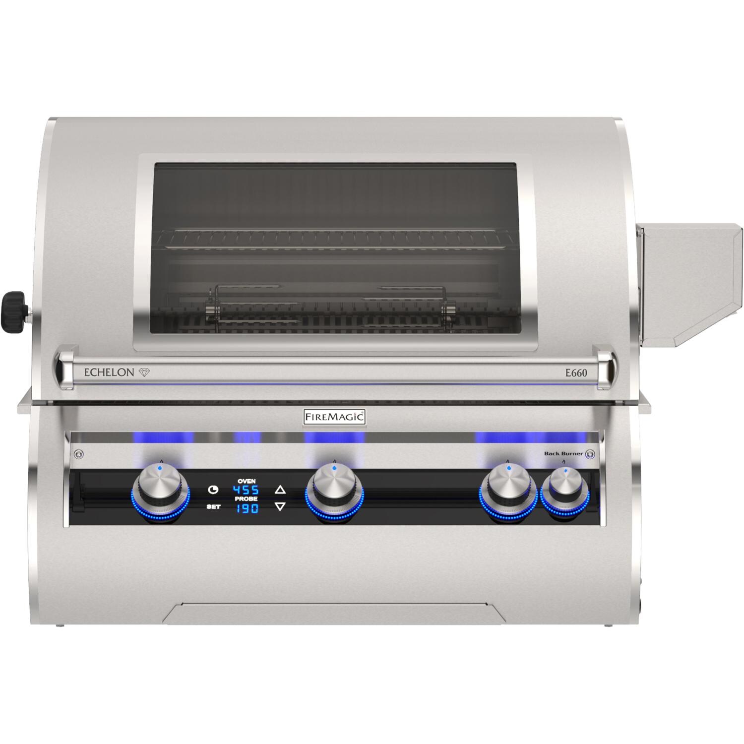 Fire Magic E660I-9E1P-W 30-Inch Built-In Propane Grill w/ Rotisserie, Magic Window & Digital Thermometer - White Background thumbnail