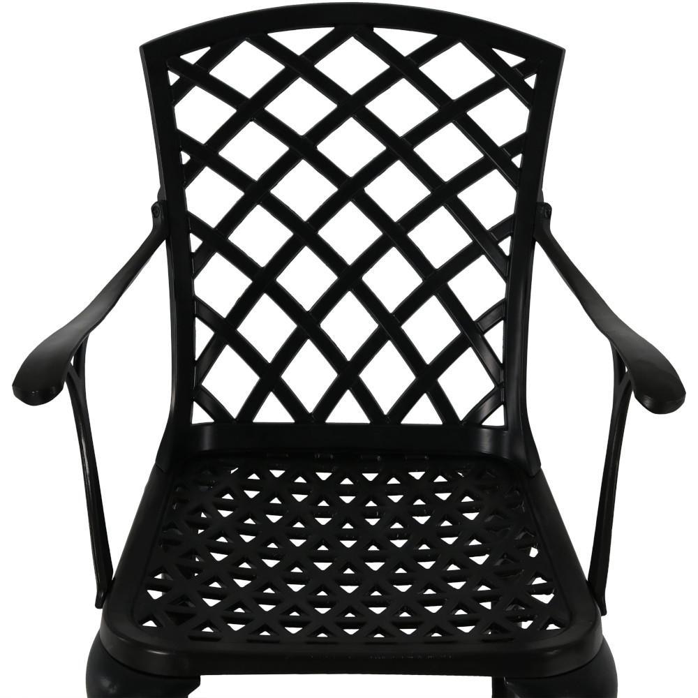 Ultimate Patio Cast Aluminum W/ Crossweave Design Patio Chairs - Chair Detail thumbnail