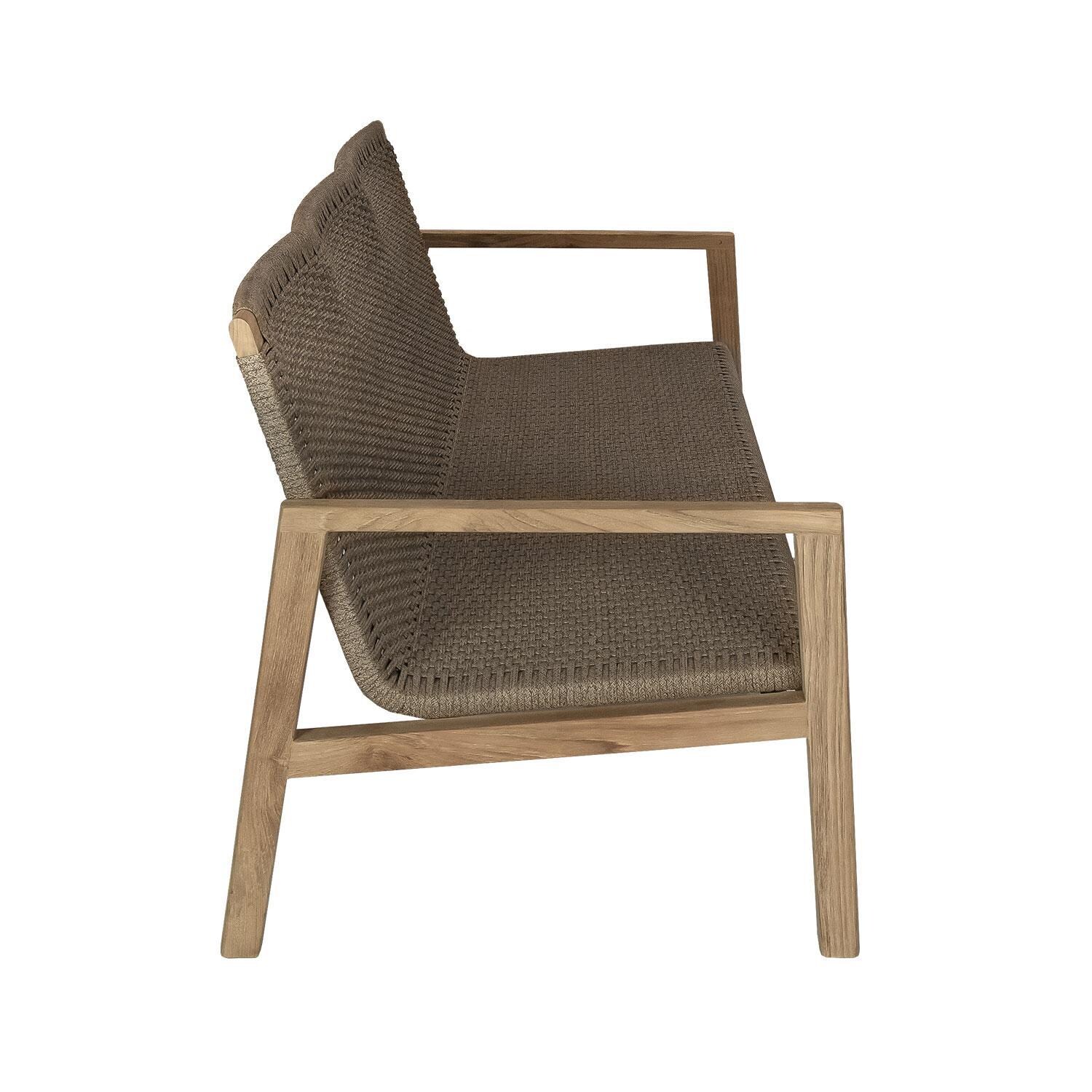 Admiral Rope Sofa in Brown Sand by Royal Teak Collection - Side View - White Background thumbnail