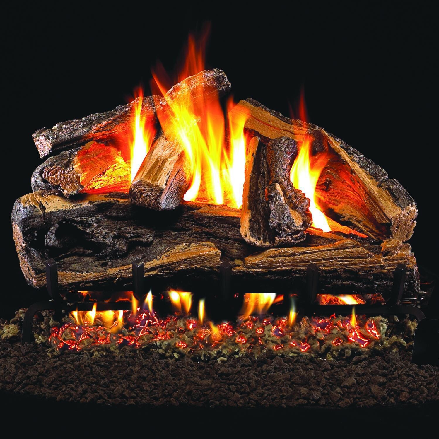 Peterson Real Fyre 24-Inch Rugged Split Oak Gas Log Set With Vented Natural Gas G4 Burner 