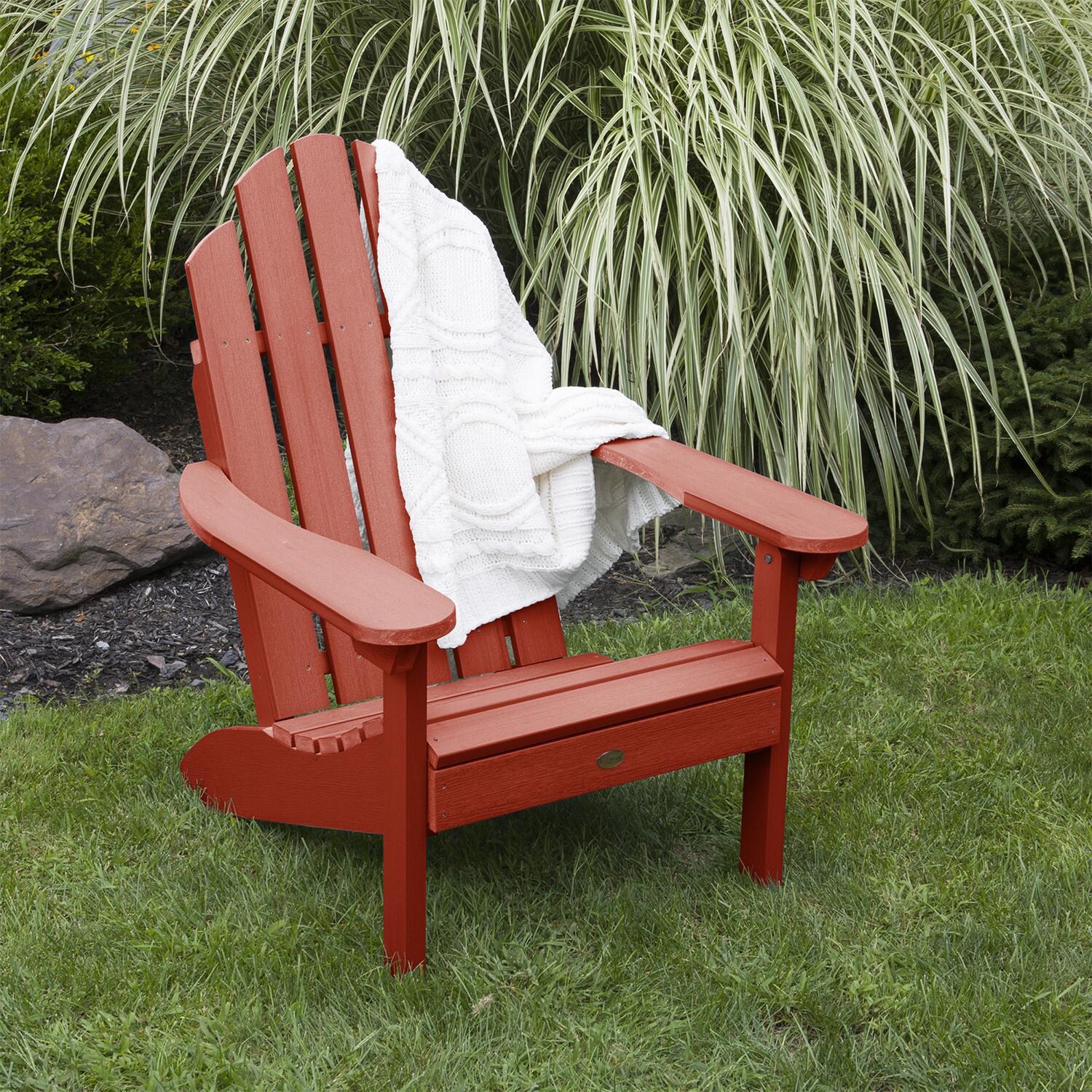 Lakeview Paradise Key Adirondack Chair - Rustic Red - Angled View thumbnail