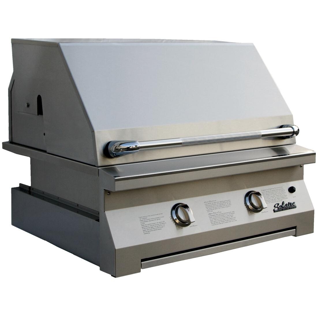 Solaire 30 Inch Built-In InfraVection Grill With One Infrared Burner And Rotisserie - Hood Closed thumbnail