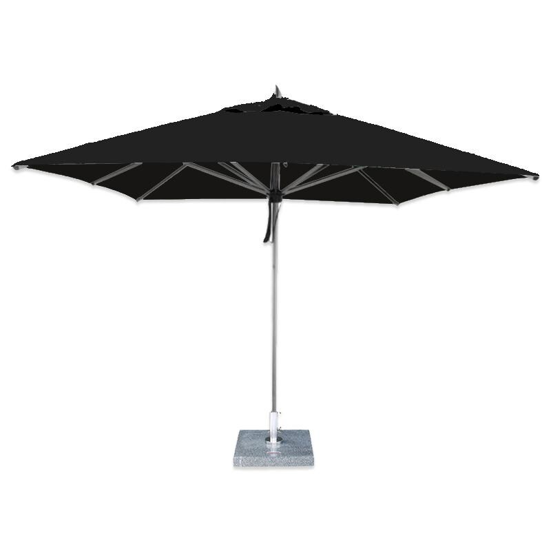 Bambrella Hurricane 8 1/2 Ft Square Market Umbrella - Black Canopy